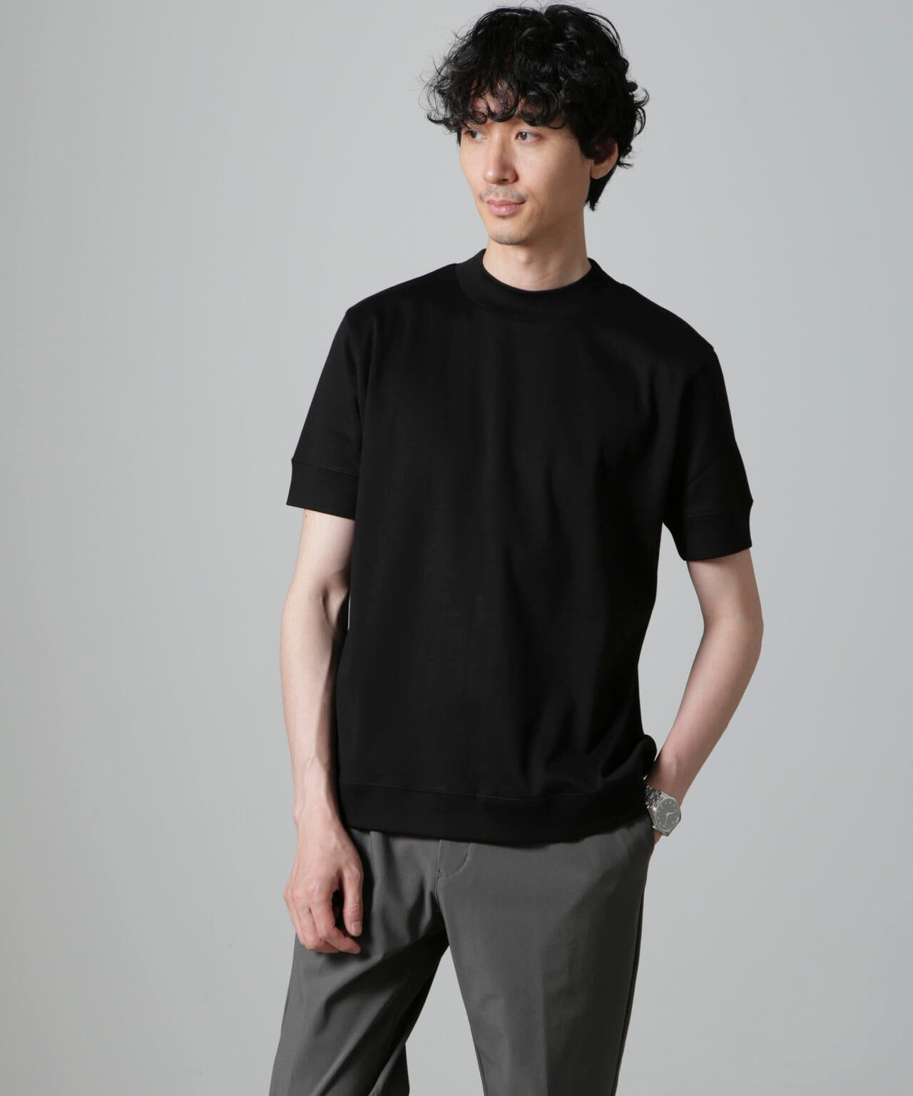 FORMAL JERSEY」モックネックカットソー半袖 | NANO universe（ナノ