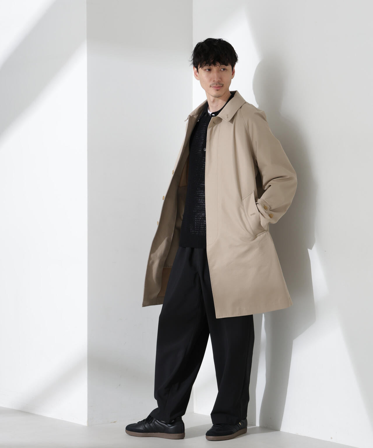 撥水ギャバラグランステンカラーコート | NANO universe（ナノ