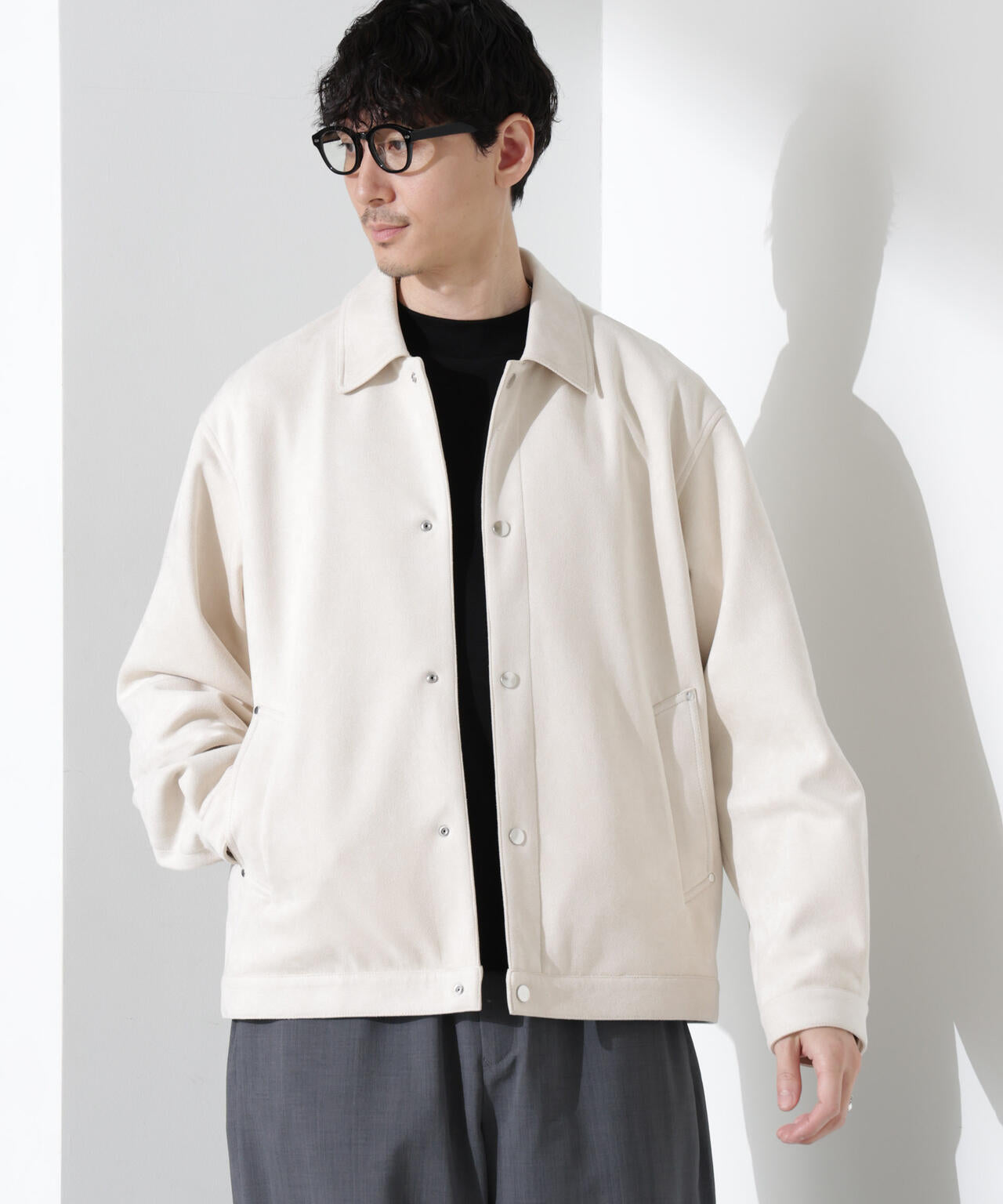 フェイクスエードシャツブルゾン | NANO universe（ナノ・ユニバース