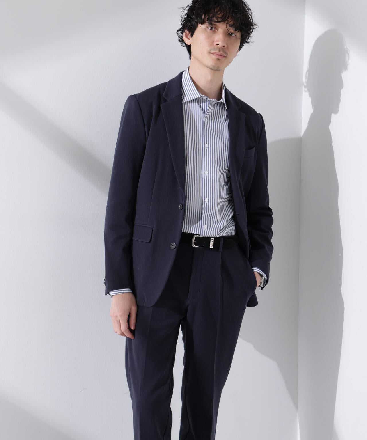 美品 ✨️ ナノユニバース ストレッチ カノコ セットアップ L 黒 大人気シリーズ】｢Damerino｣ストレッチカノコセットアップ | NANO