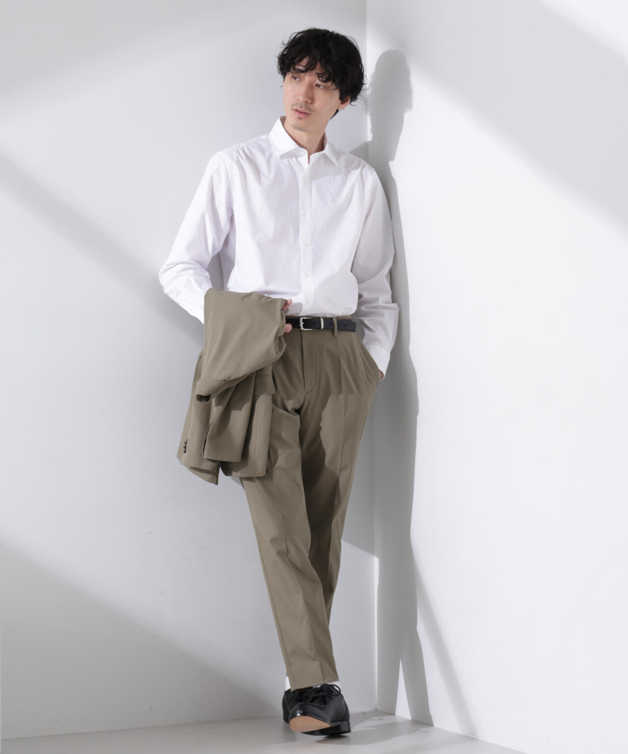 ｢N shirt｣Anti Soaked(R) 汗染み防止セミワイドカラーシャツ長袖