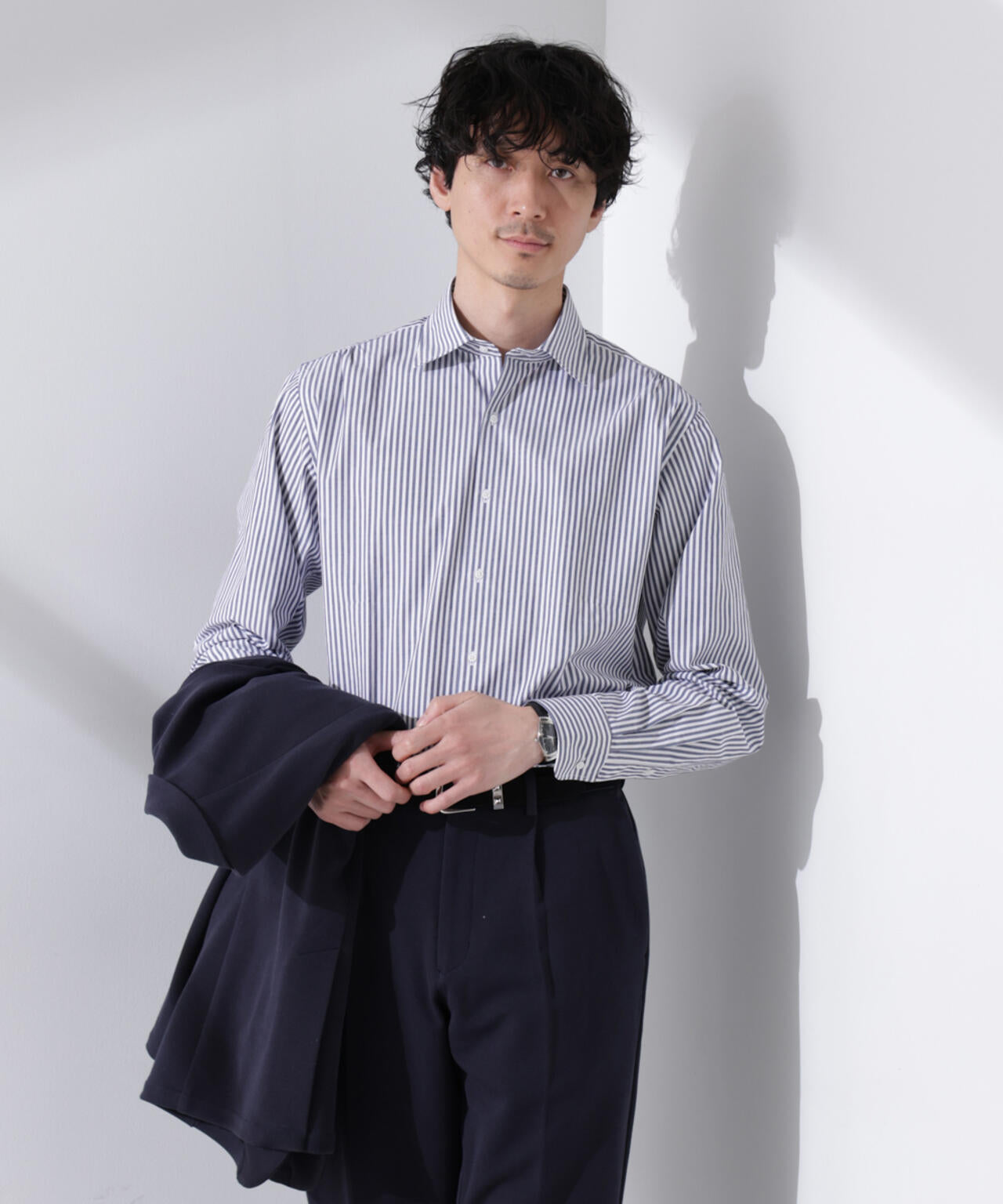 ｢N shirt｣Anti Soaked(R) 汗染み防止セミワイドカラーシャツ長袖
