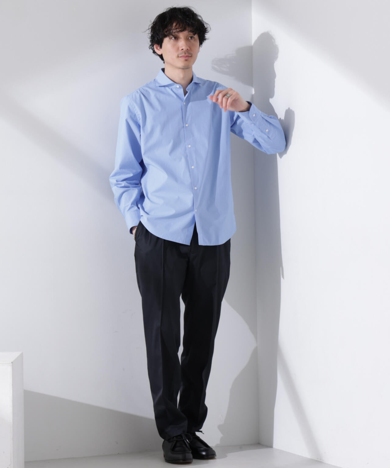 N shirt｣Anti Soaked(R) 汗染み防止ホリゾンタルカラーシャツ長袖