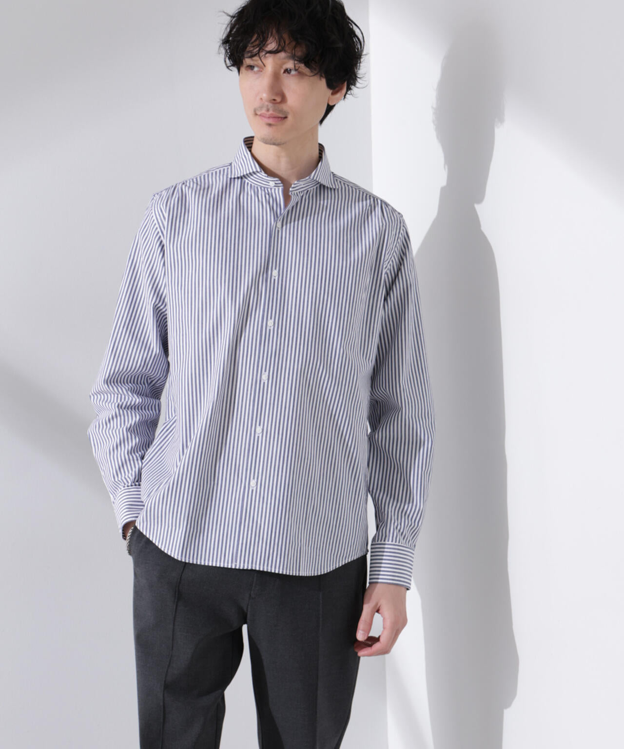 N shirt｣Anti Soaked(R) 汗染み防止ホリゾンタルカラーシャツ