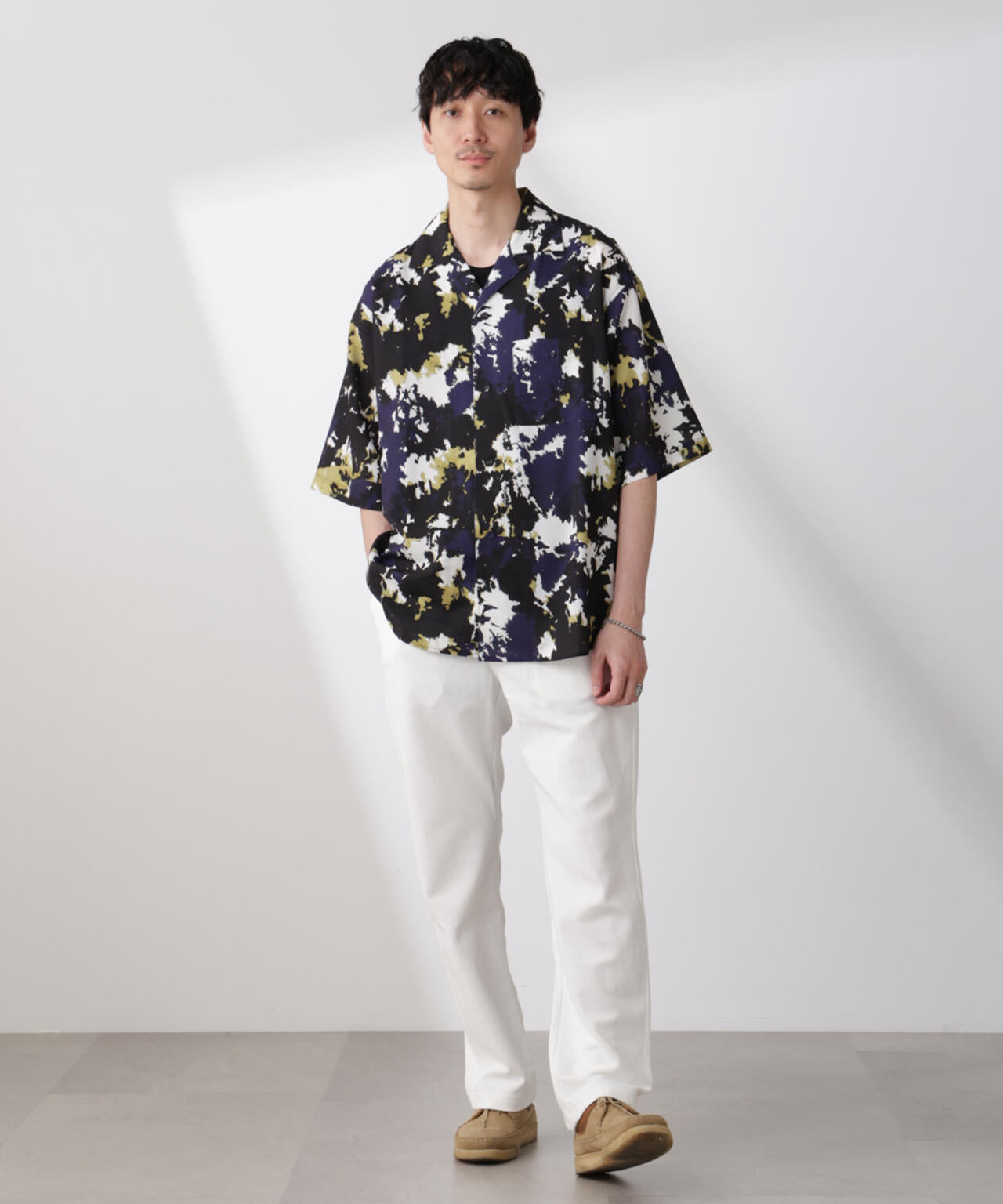 ペイント風オープンカラーシャツ | NANO universe（ナノ・ユニバース