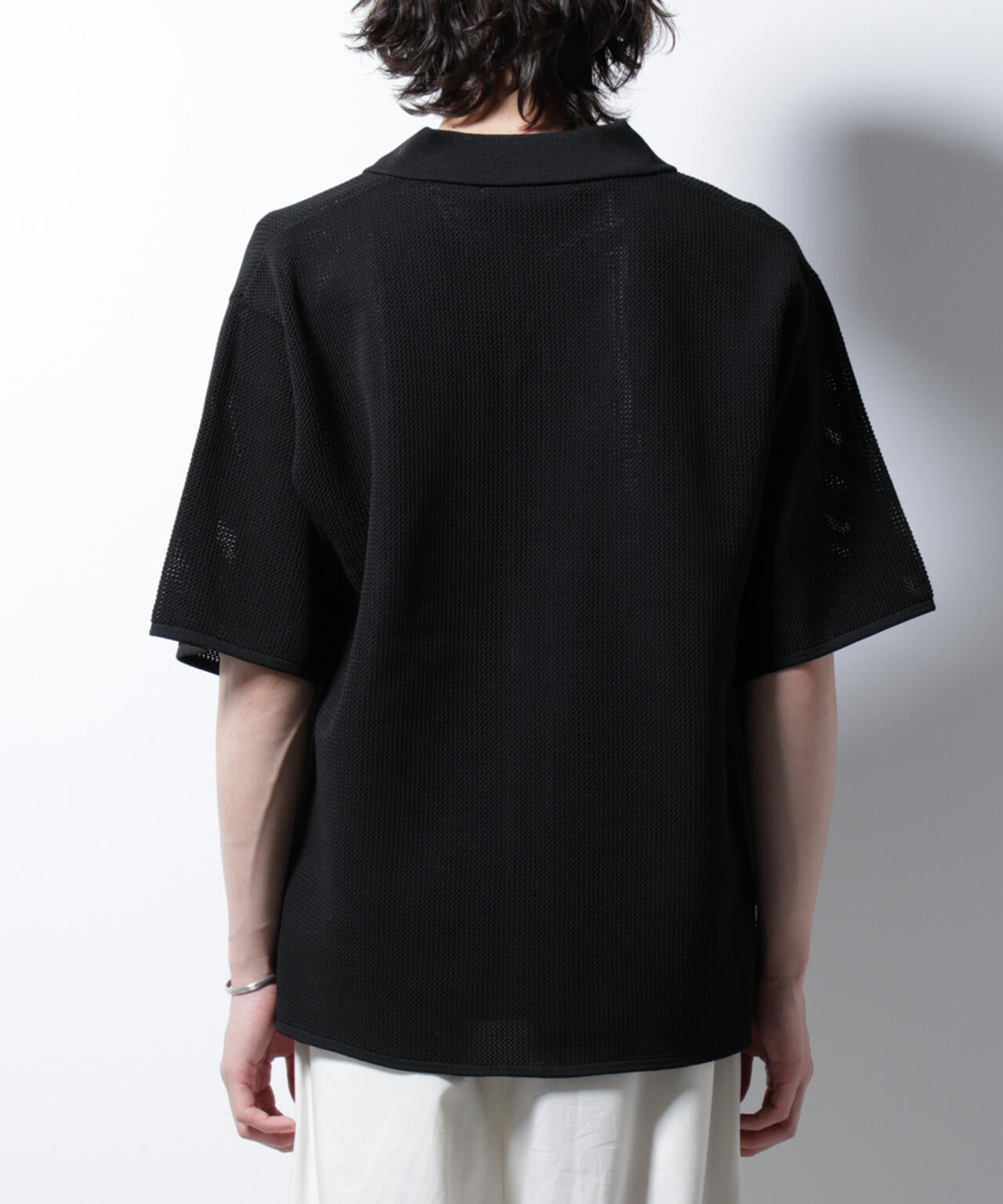 よーぽん様　オーダー分 スポンディッシュ メッシュオープンカラーニットシャツ | NANO