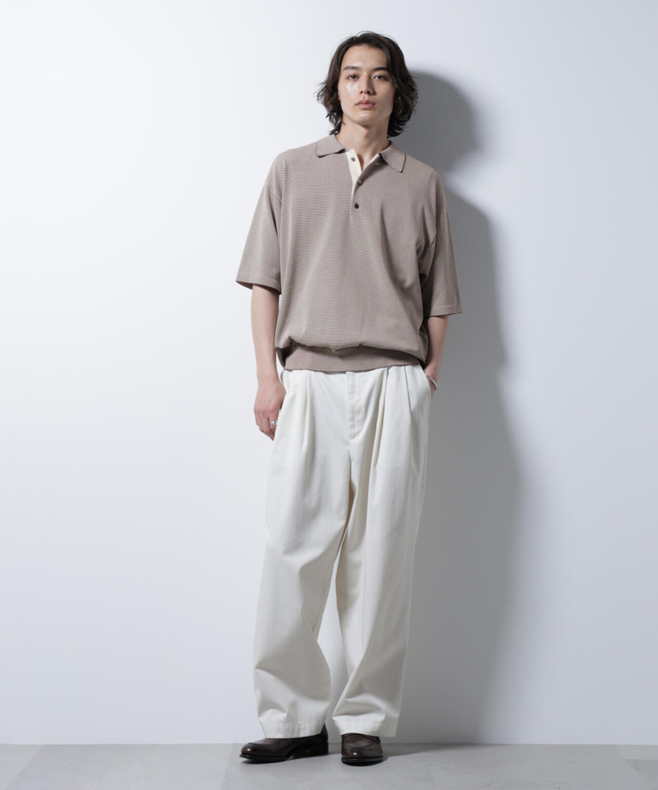 ハイゲージマイクロボーダーニットポロ | NANO universe（ナノ