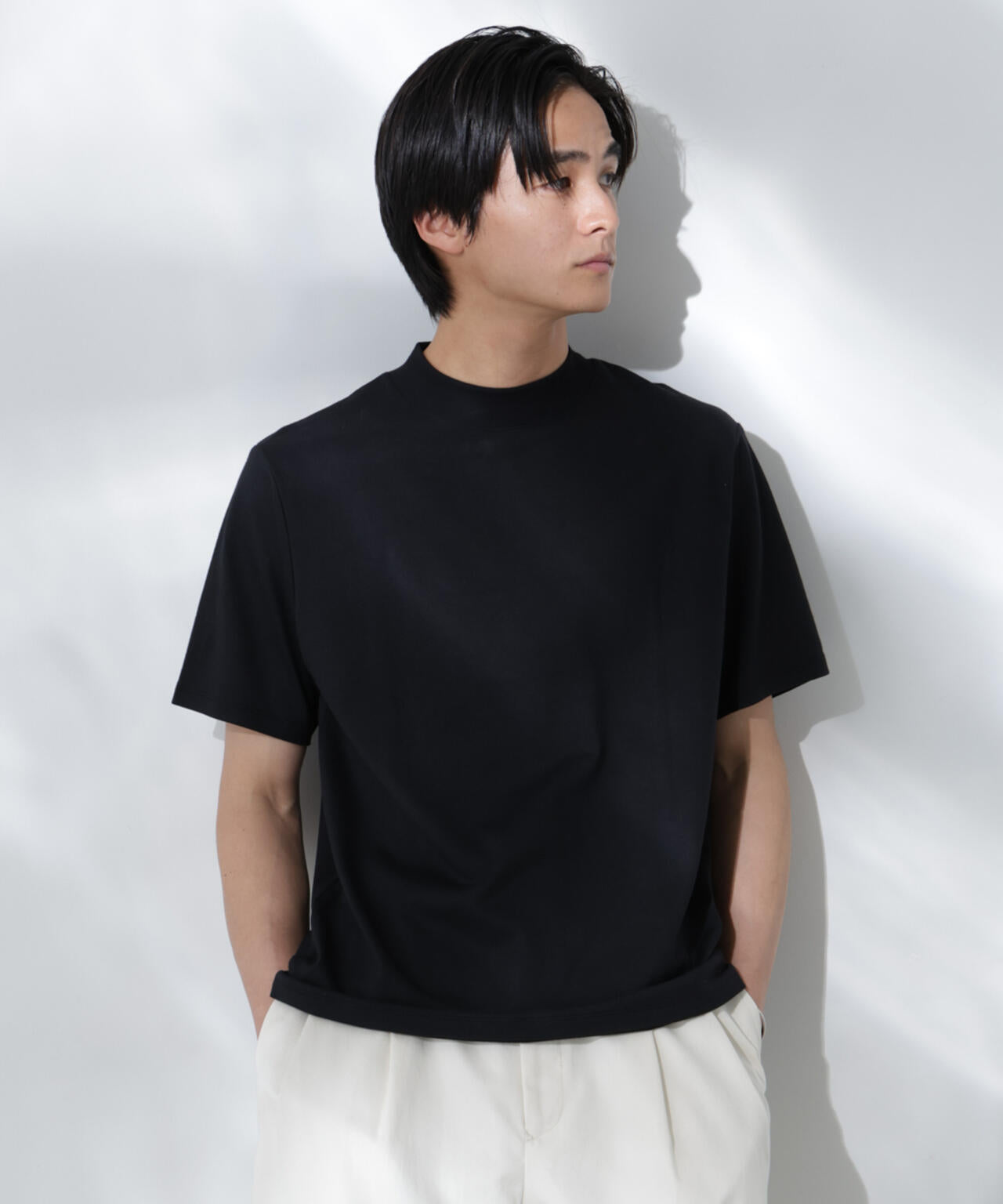 Anti Soaked(R) 汗染み防止 モックネックレギュラーシルエットTシャツ