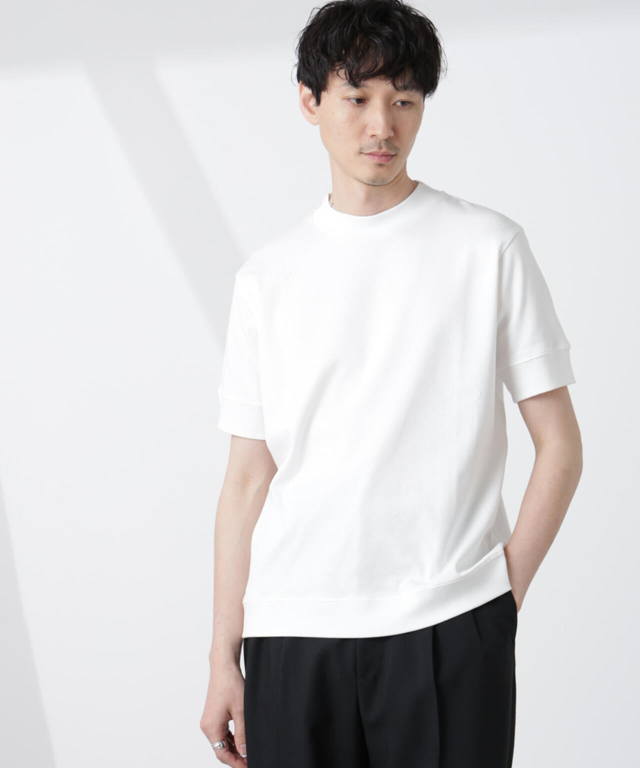 [FORMAL JERSEY]モックネックカットソー半袖