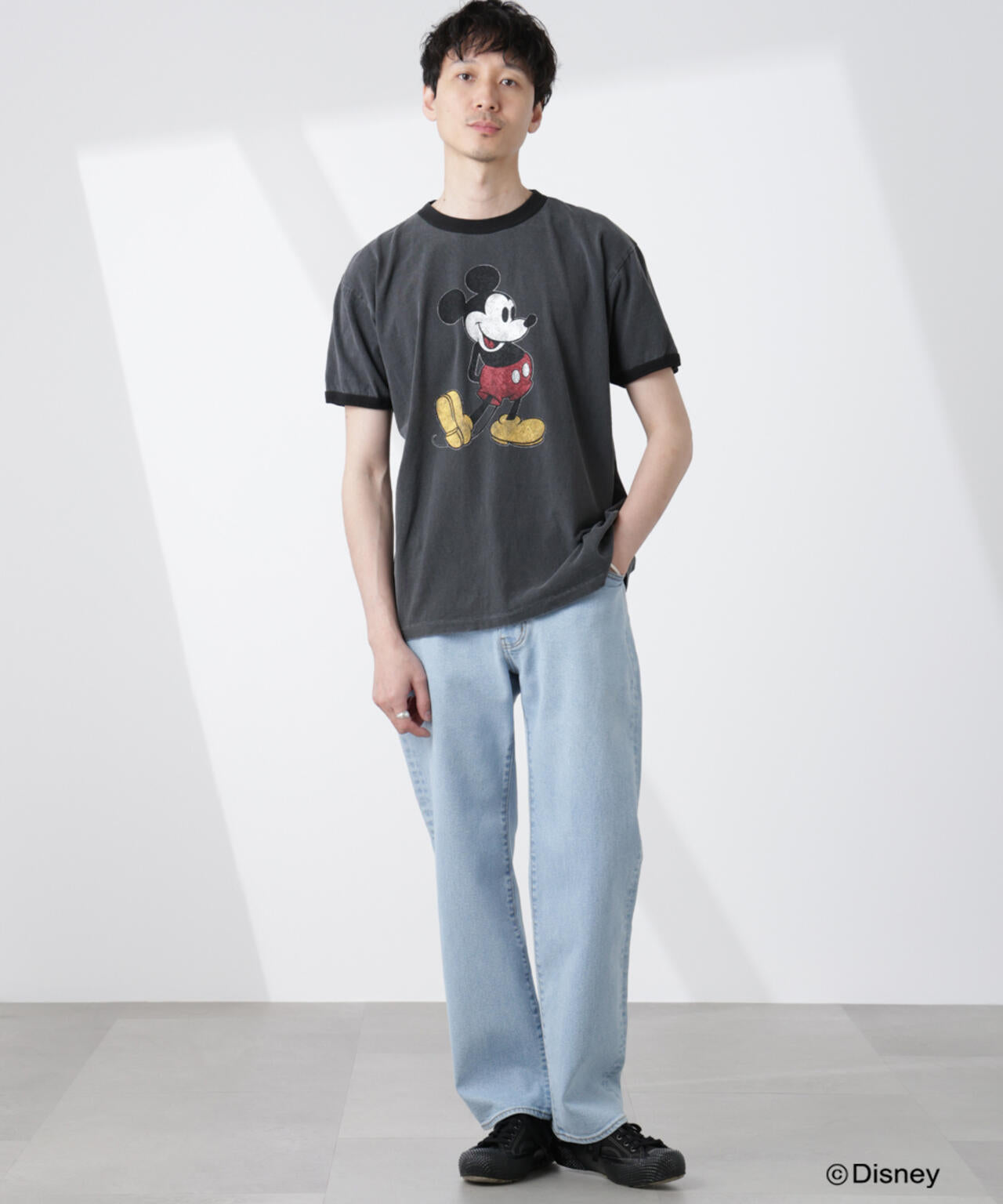 NJ/CLUB」ミッキーマウス / フェードリンガーTシャツ半袖 | NANO