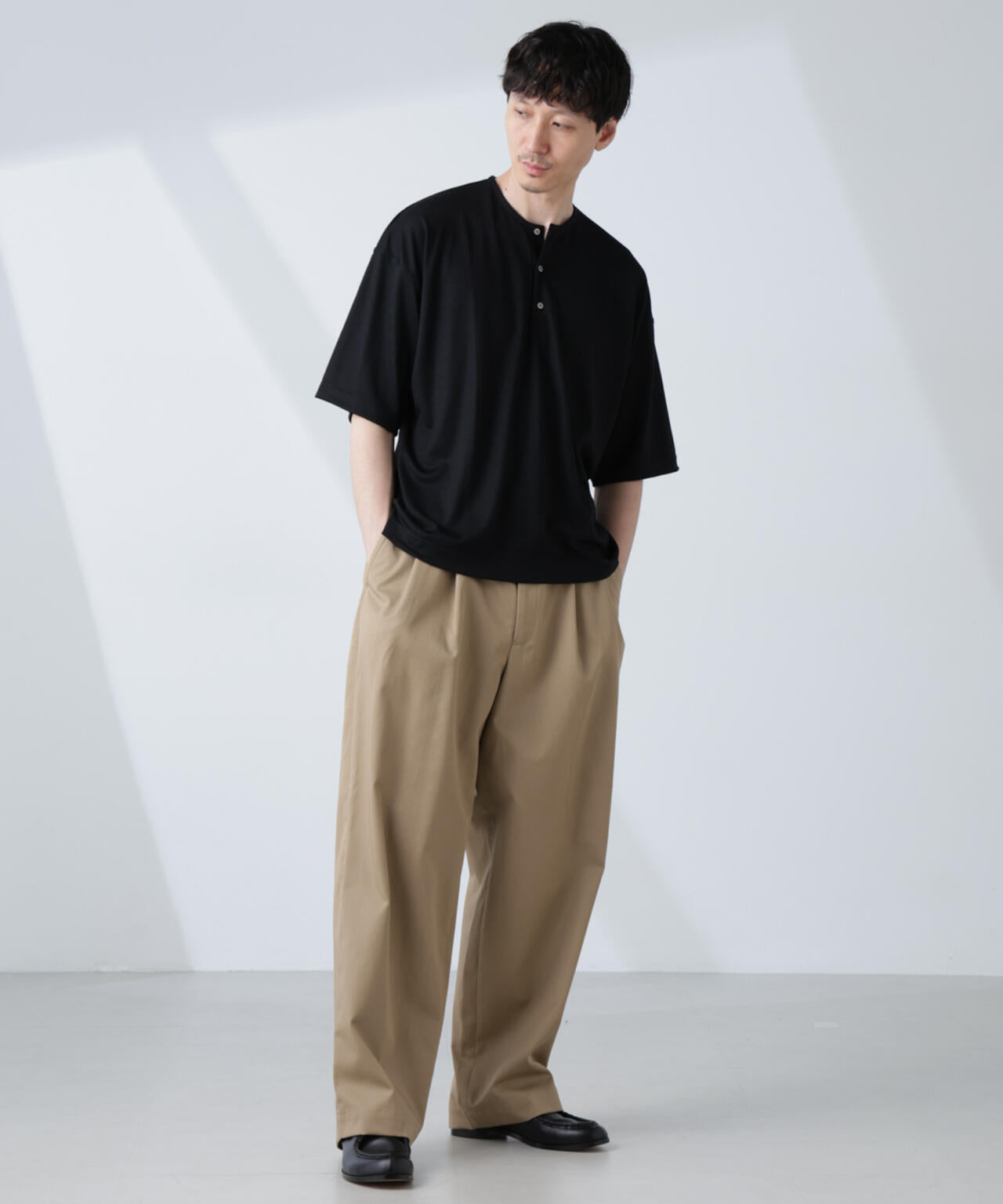 ALL-DAYS COMFORT 100% WOOL」 ヘンリーネックTEE | NANO universe