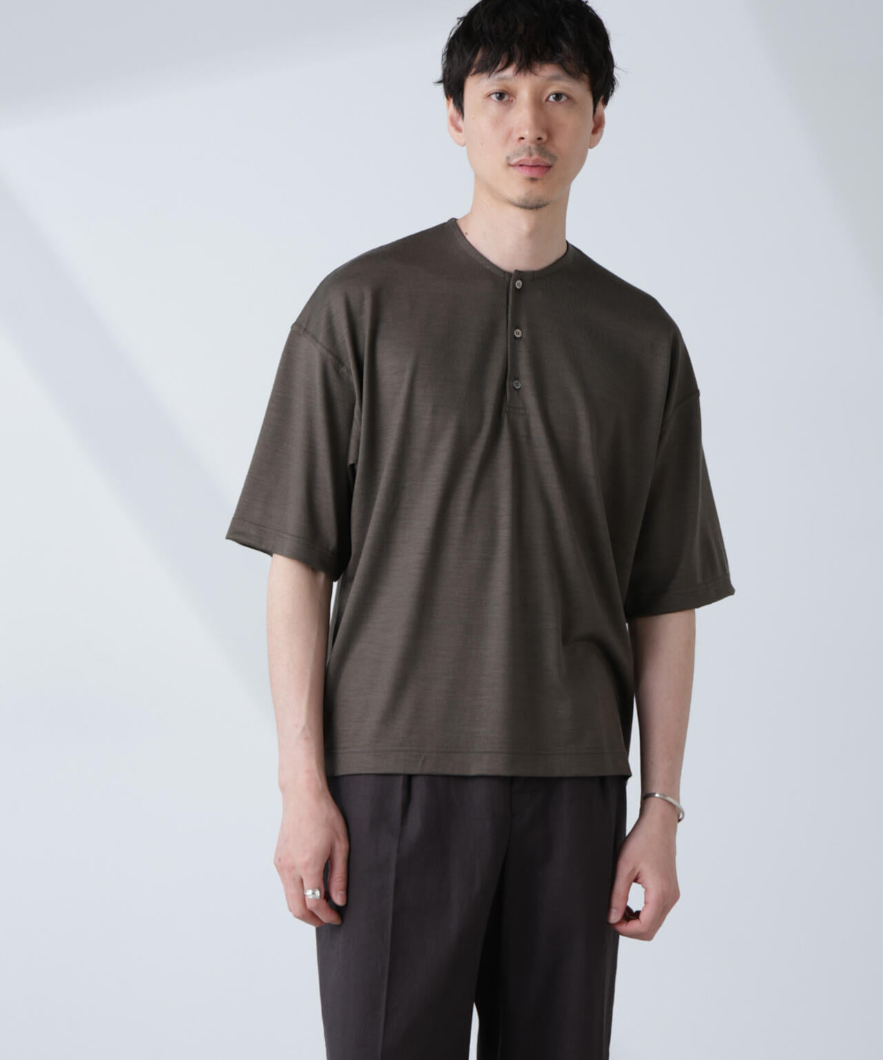 ALL-DAYS COMFORT 100% WOOL」 ヘンリーネックTEE | NANO universe
