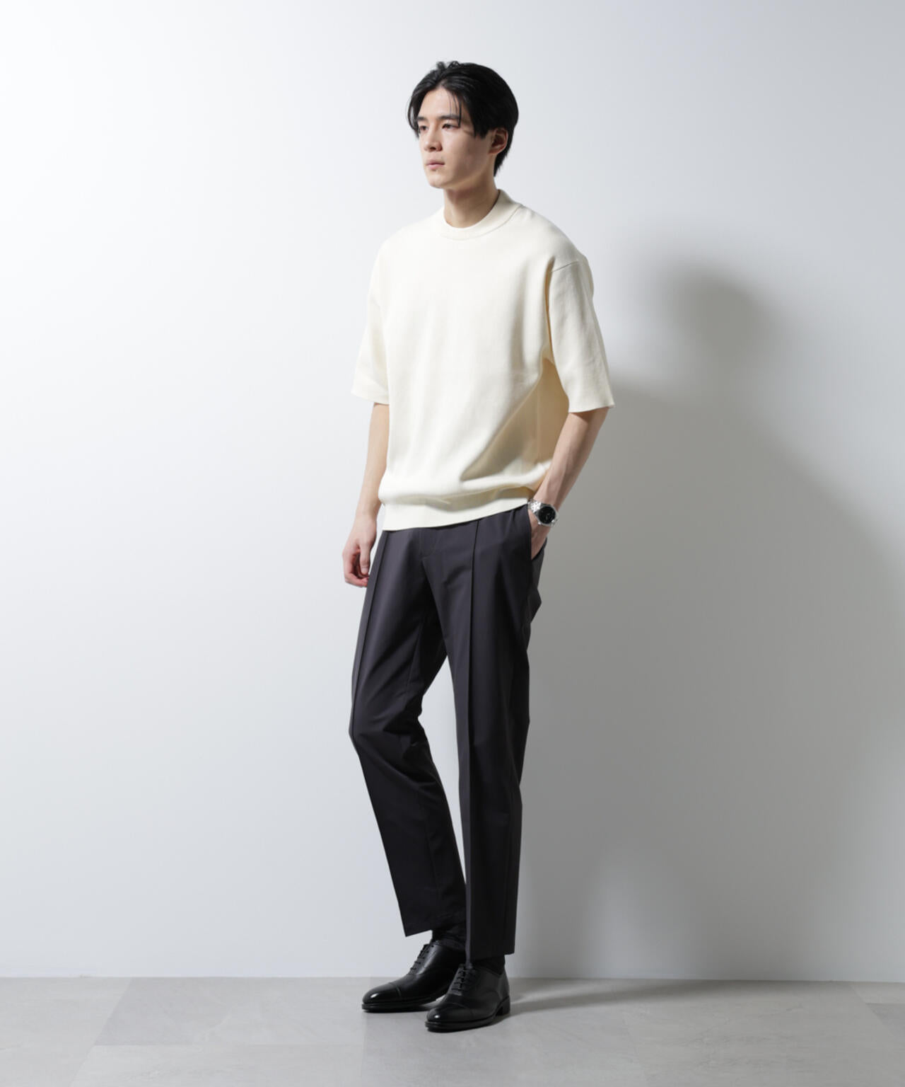 「N TROUSERS BASIC」ダントツオチール防汚テックストレッチパンツ(セットアップ可)