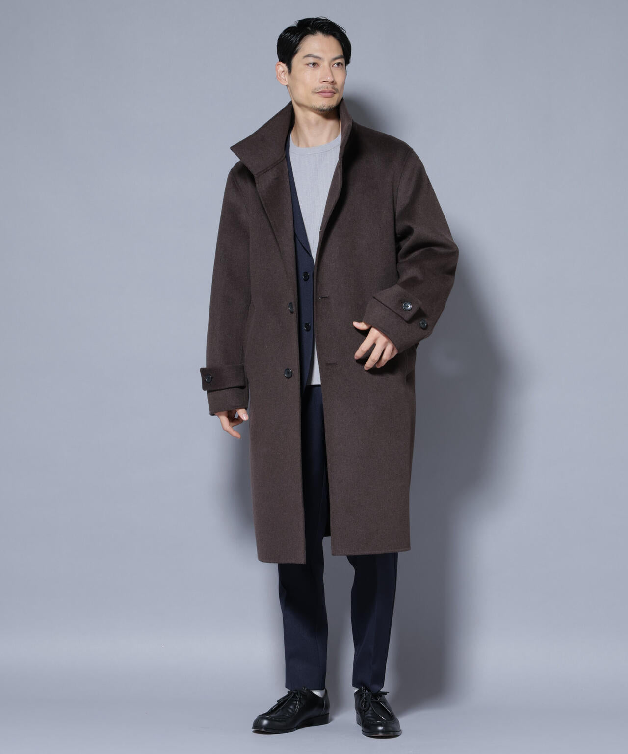 ウールリバースタンドベルテッドコート | NANO universe（ナノ