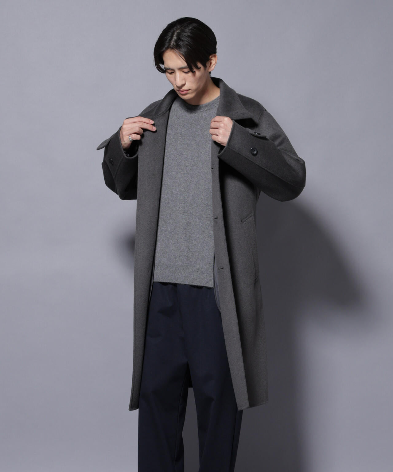 ウールリバースタンドベルテッドコート | NANO universe（ナノ