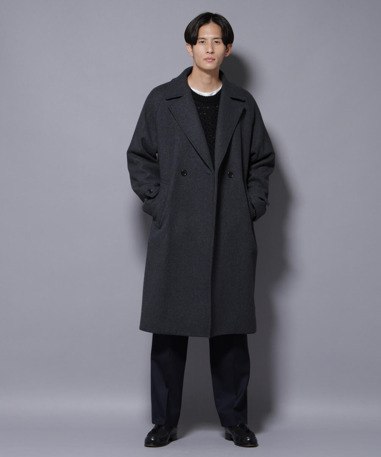 ウールカシミヤメルトンダブルコート | NANO universe（ナノ