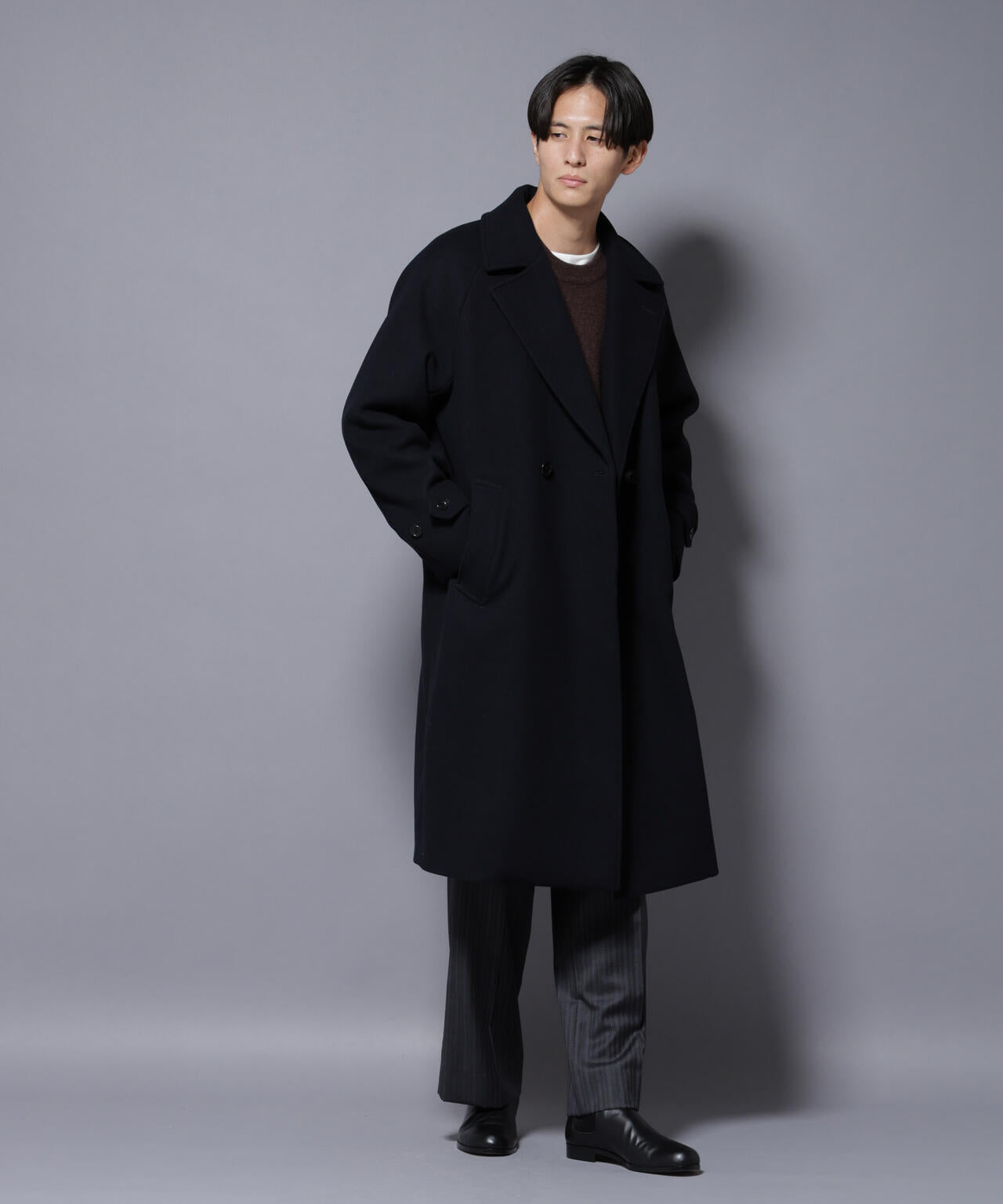 ウールカシミヤメルトンダブルコート | NANO universe（ナノ