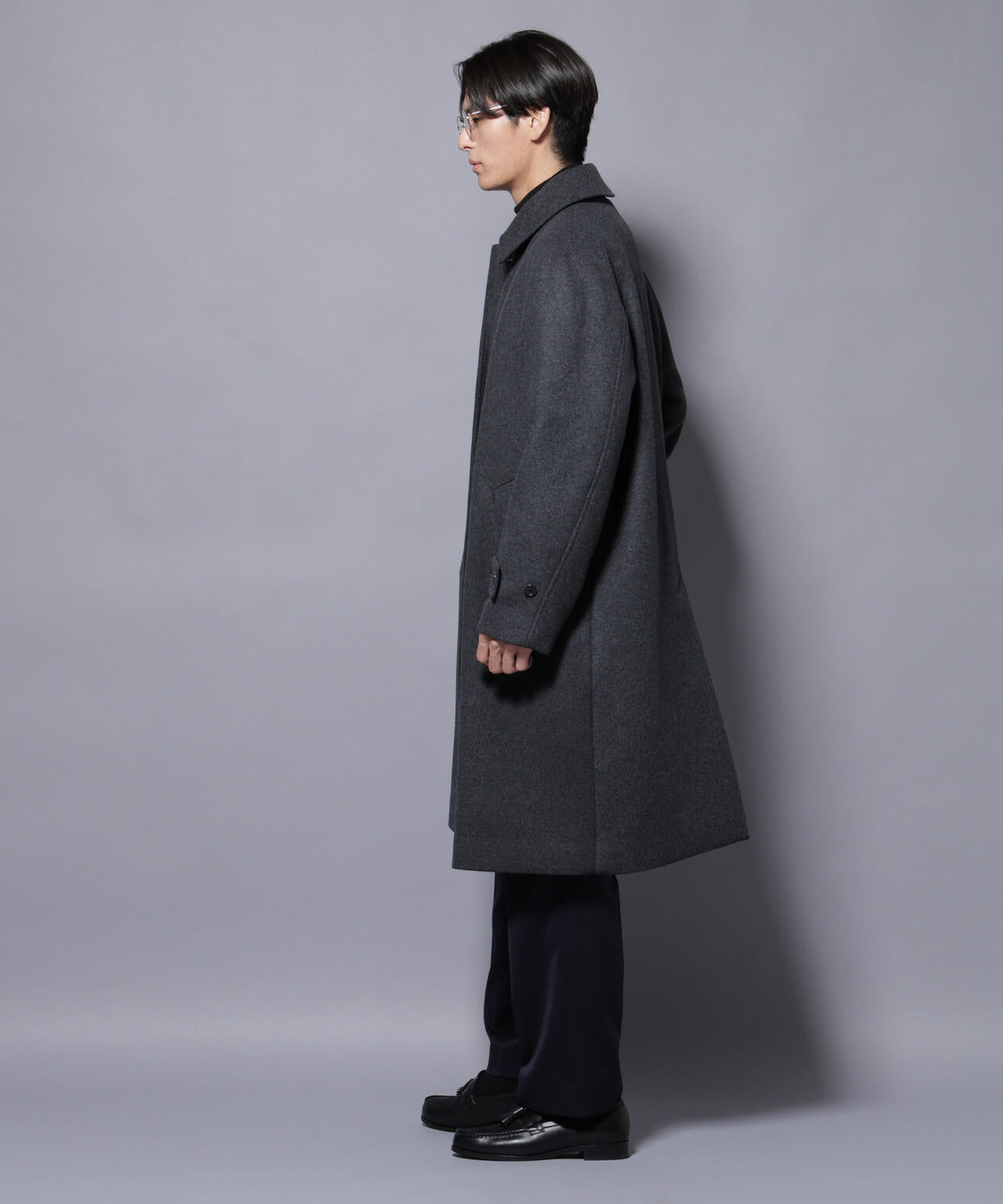 ウールカシミヤメルトンシングルコート