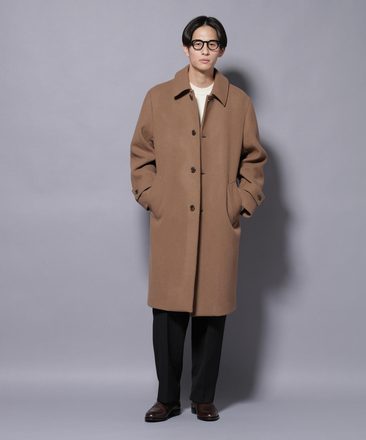 ウールカシミヤメルトンシングルコート