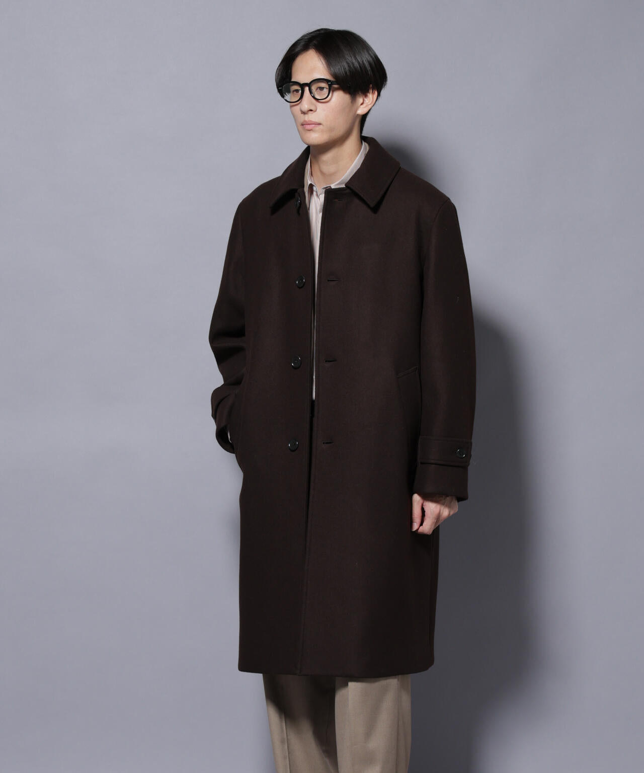 ウールカシミヤメルトンシングルコート