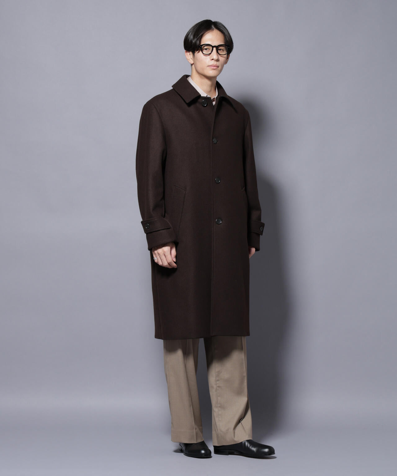 ウールカシミヤメルトンシングルコート