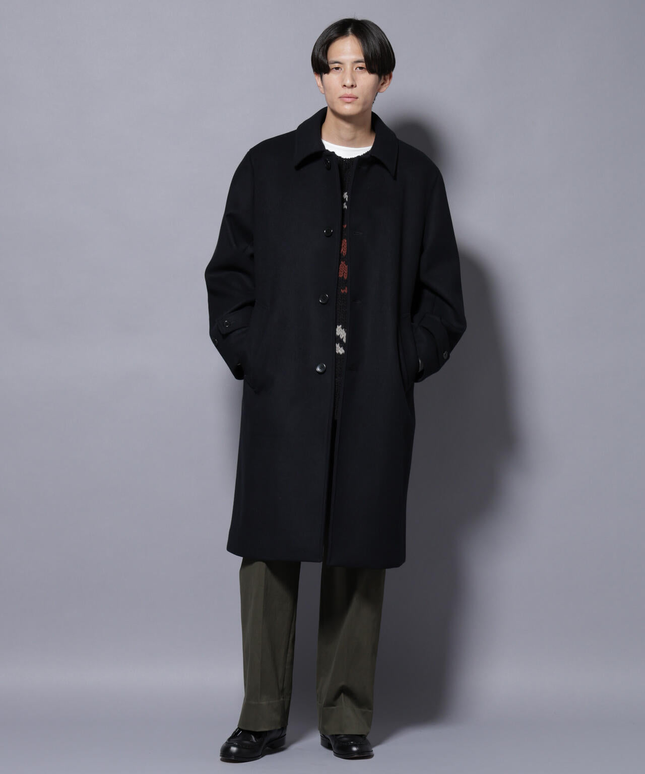 ウールカシミヤメルトンシングルコート | NANO universe（ナノ