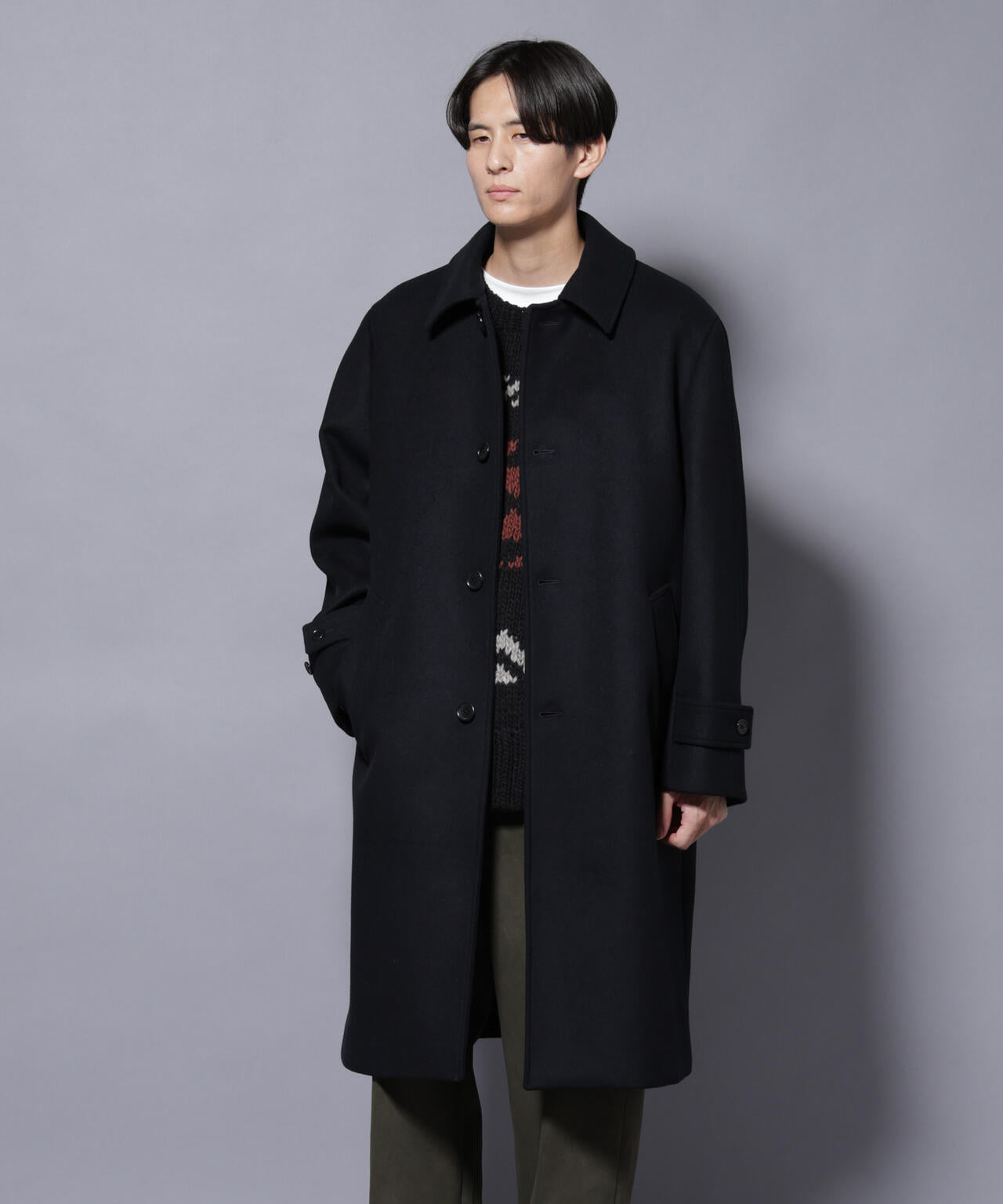 ウールカシミヤメルトンシングルコート | NANO universe（ナノ