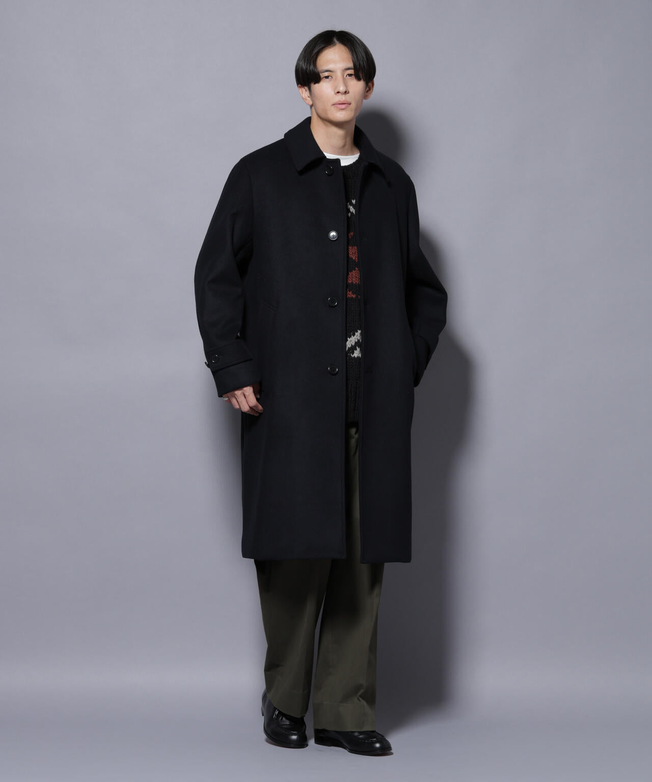 ウールカシミヤメルトンシングルコート