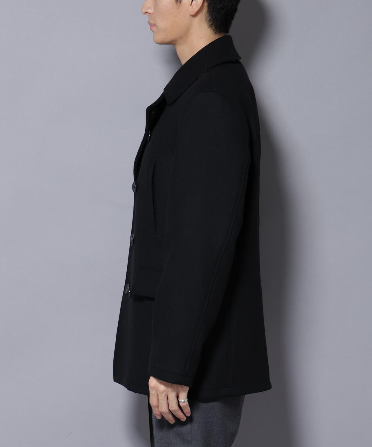 ウールカシミヤメルトンPコート