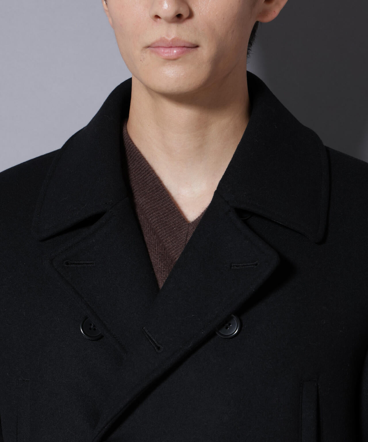 ウールカシミヤメルトンPコート