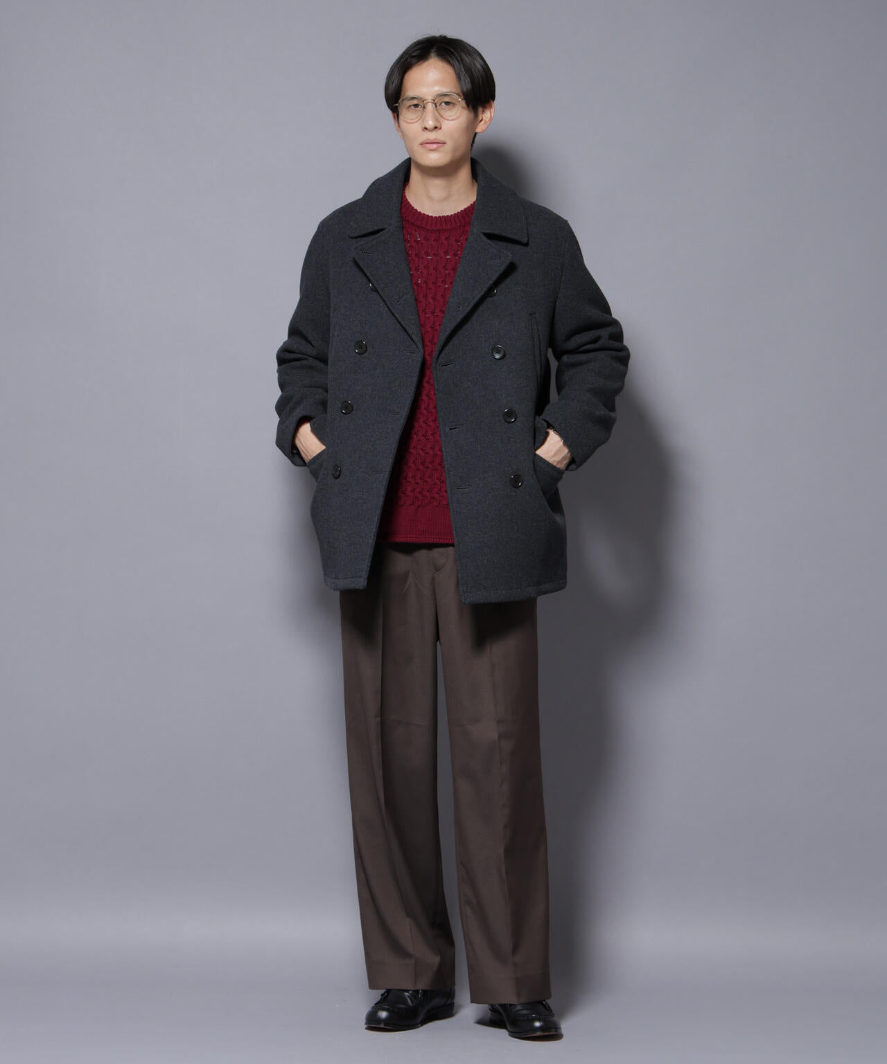 ウールカシミヤメルトンPコート