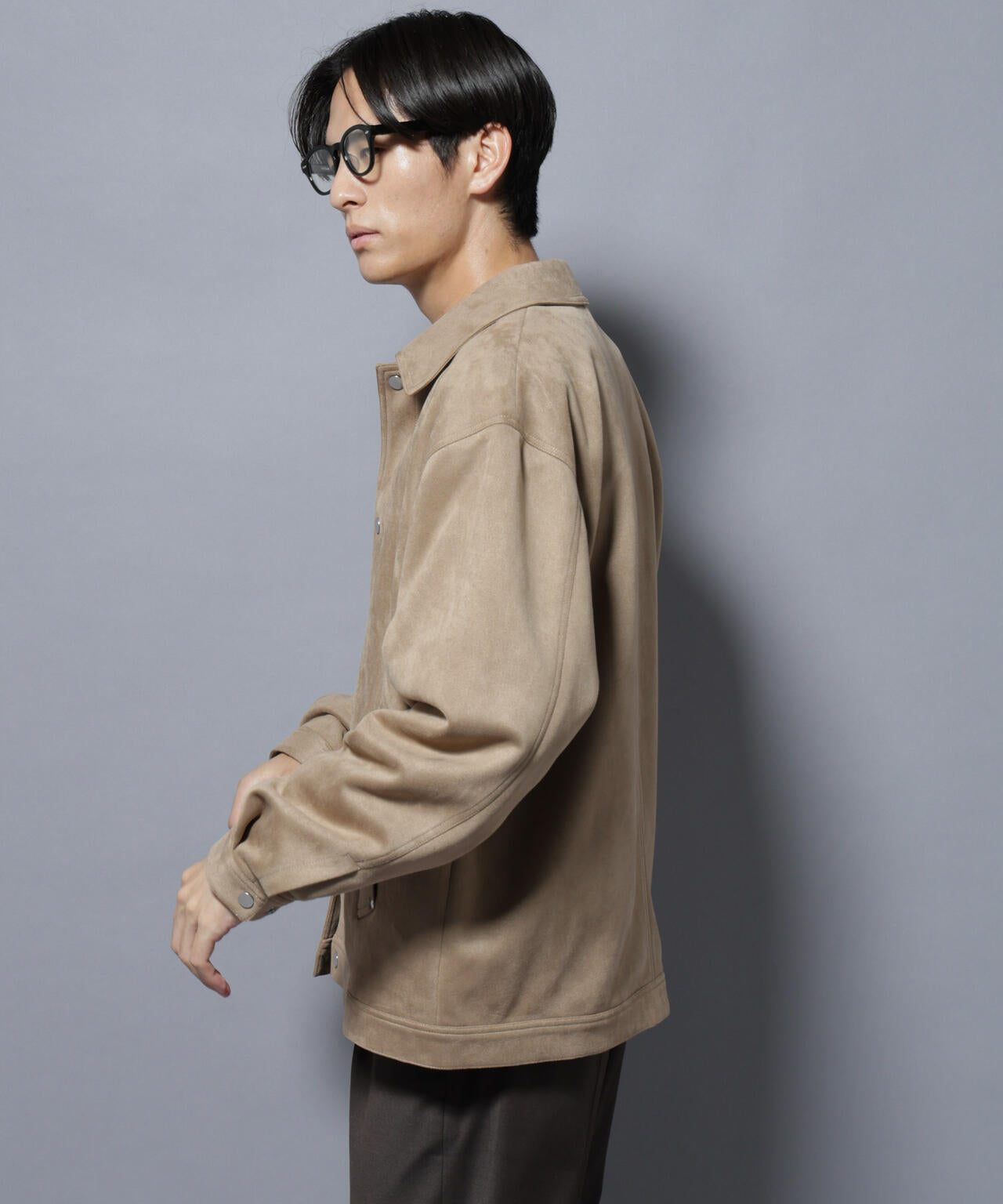 nano universe フェイクスエード　シャツブルゾン キャメル セール】フェイクスエードシャツブルゾン（ブルゾン）｜NANO