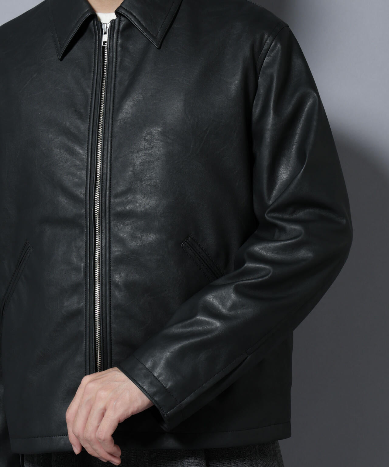 ヴィンテージライクフェイクレザー スポーツジャケット | NANO