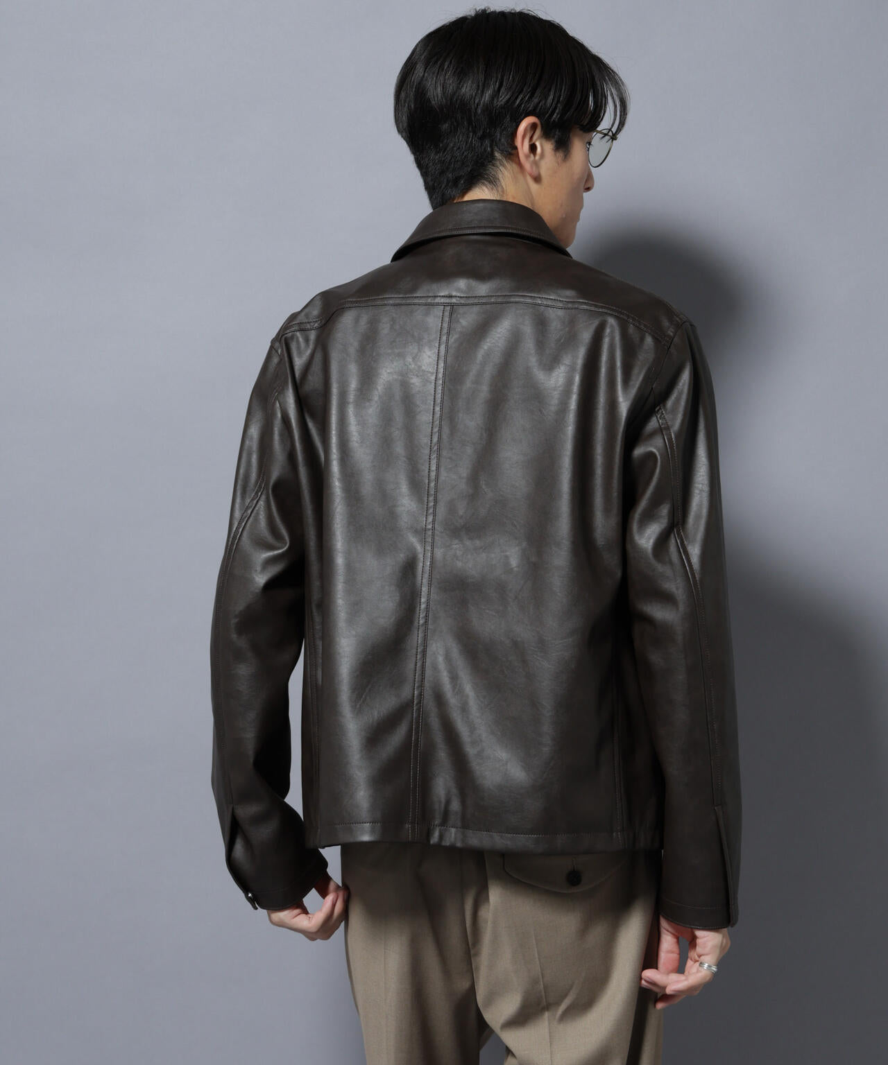ヴィンテージライクフェイクレザー スポーツジャケット | NANO