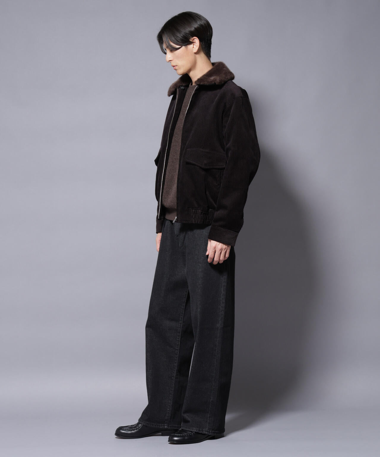 アタッチドカラー コットンコーデュロイブルゾン