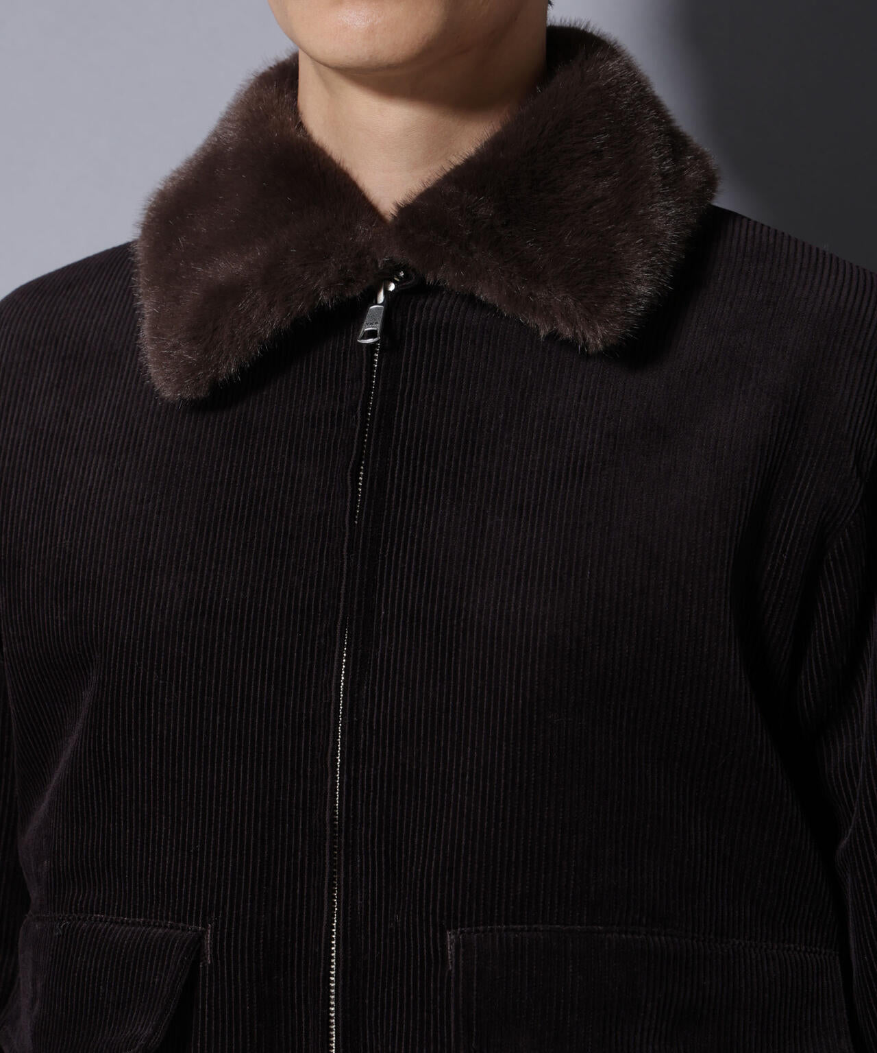 アタッチドカラー コットンコーデュロイブルゾン