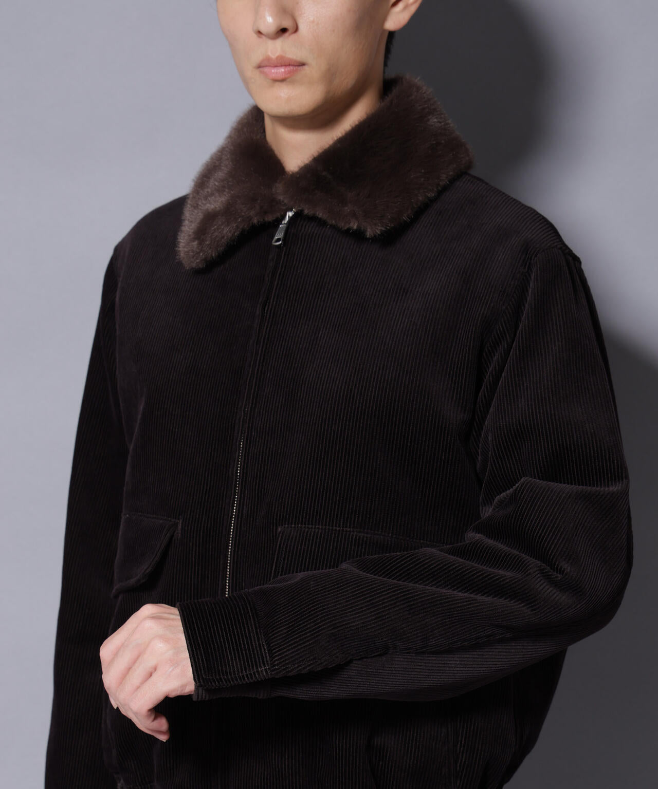 アタッチドカラー コットンコーデュロイブルゾン