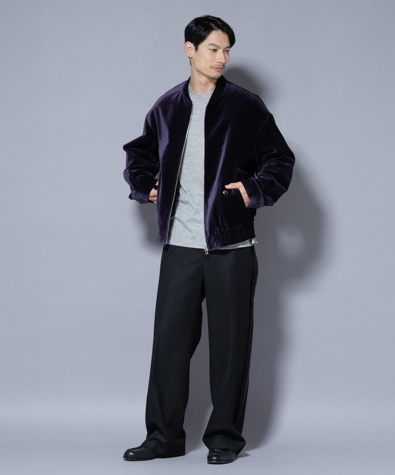 ｢ASSEMBLANC｣ コットンシルクベルベットブルゾン