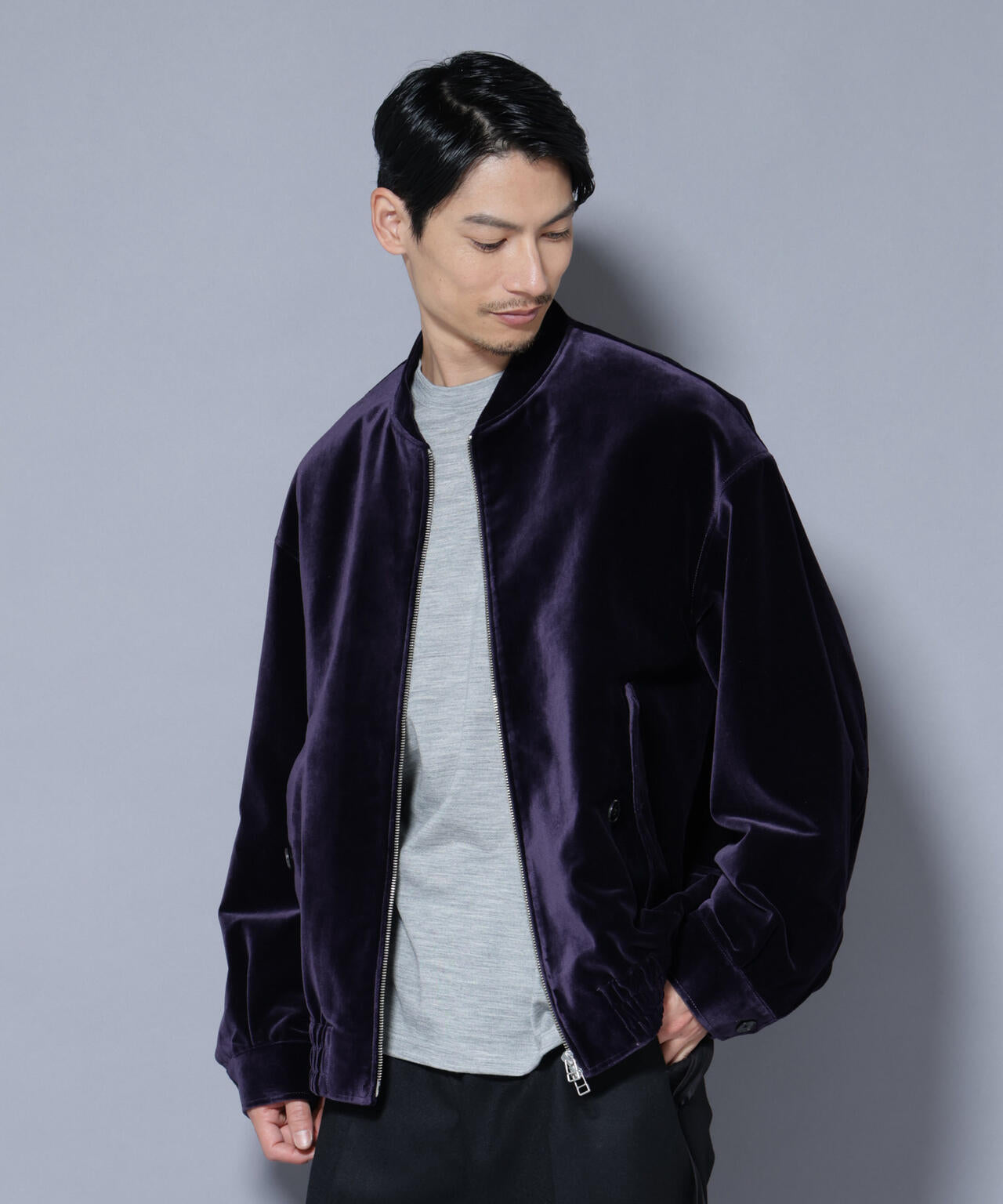 ｢ASSEMBLANC｣ コットンシルクベルベットブルゾン