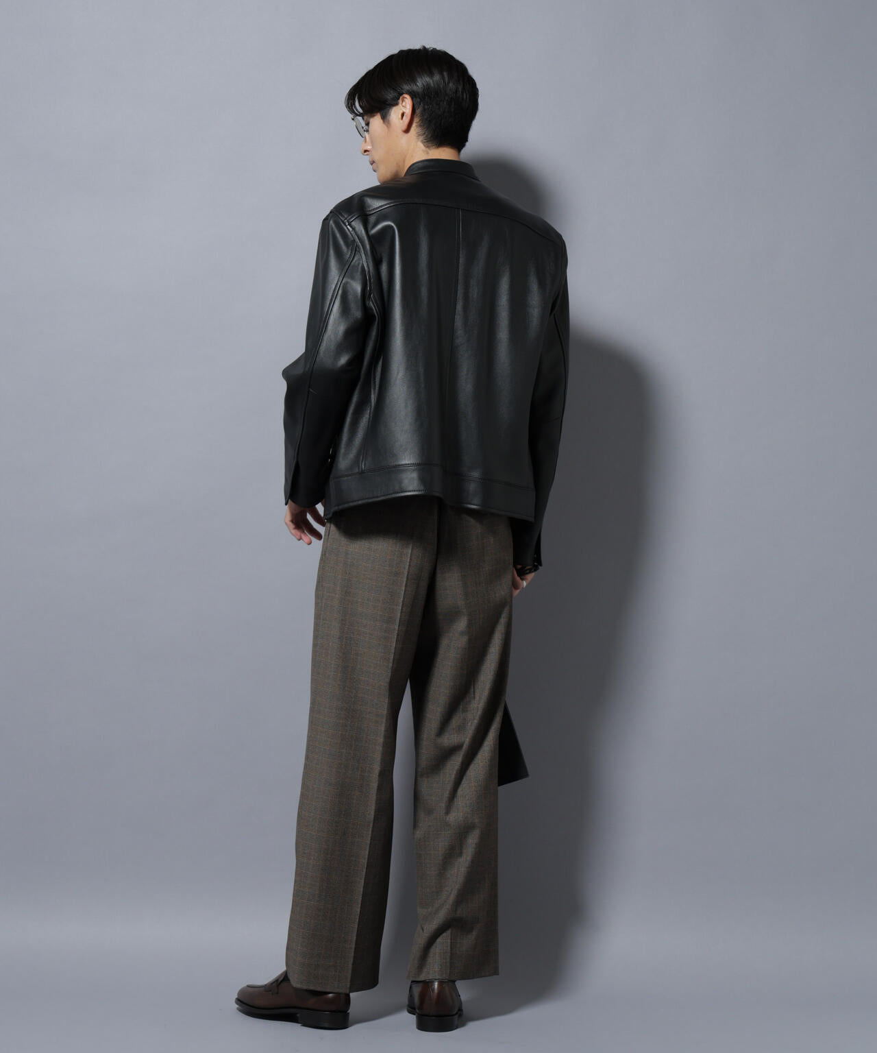 ラムナッパレザーバンドカラーライダースジャケット | NANO universe