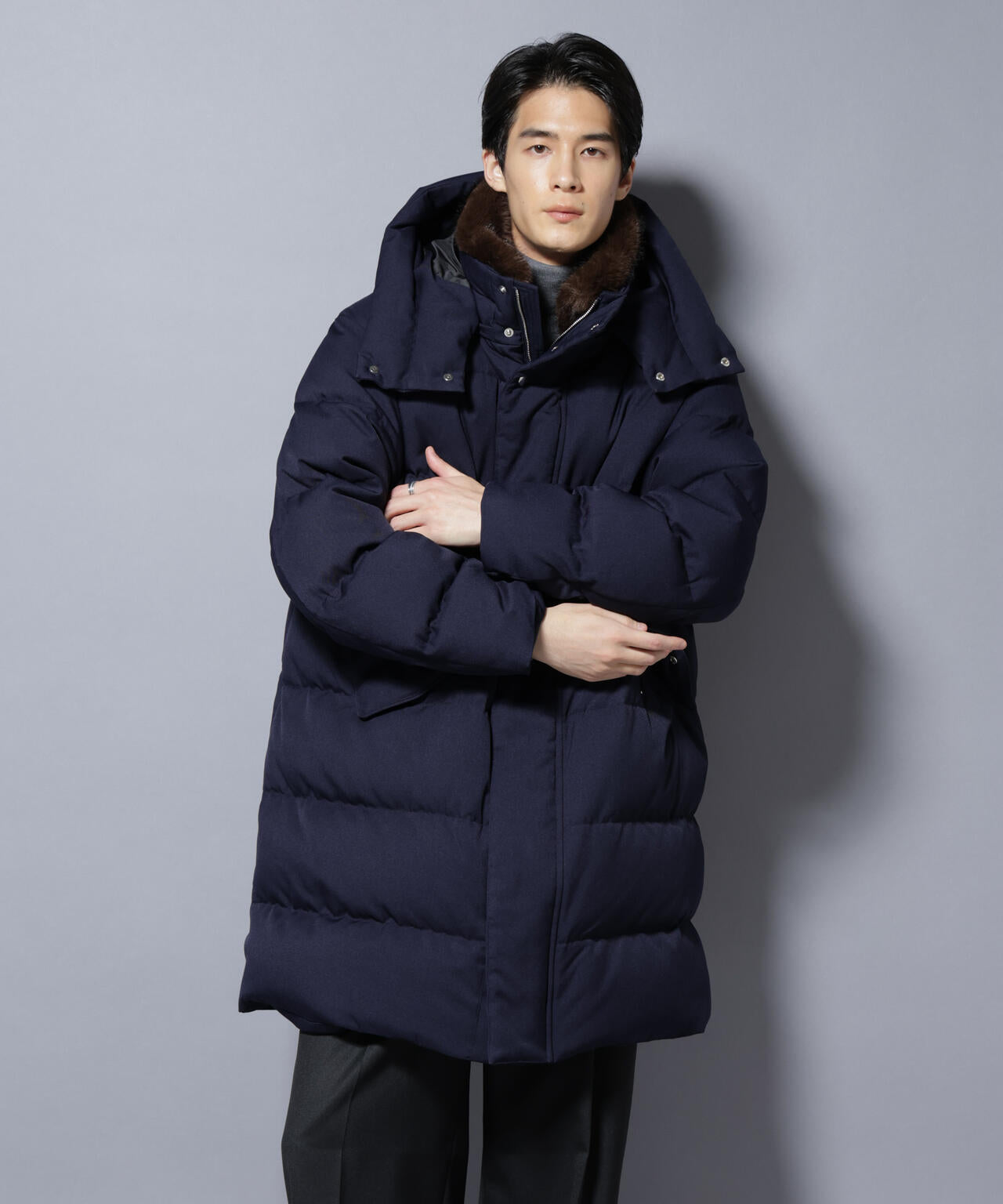 西川ダウン(R)」フェイクファーカラーサージロングダウン | NANO