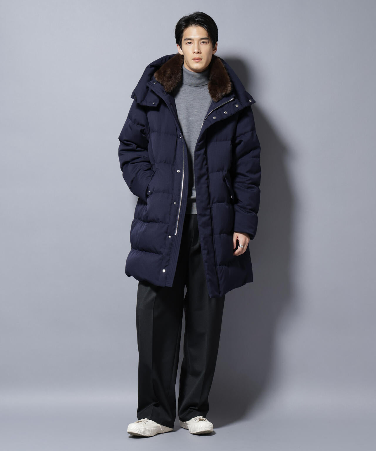 西川ダウン(R)」フェイクファーカラーサージロングダウン | NANO