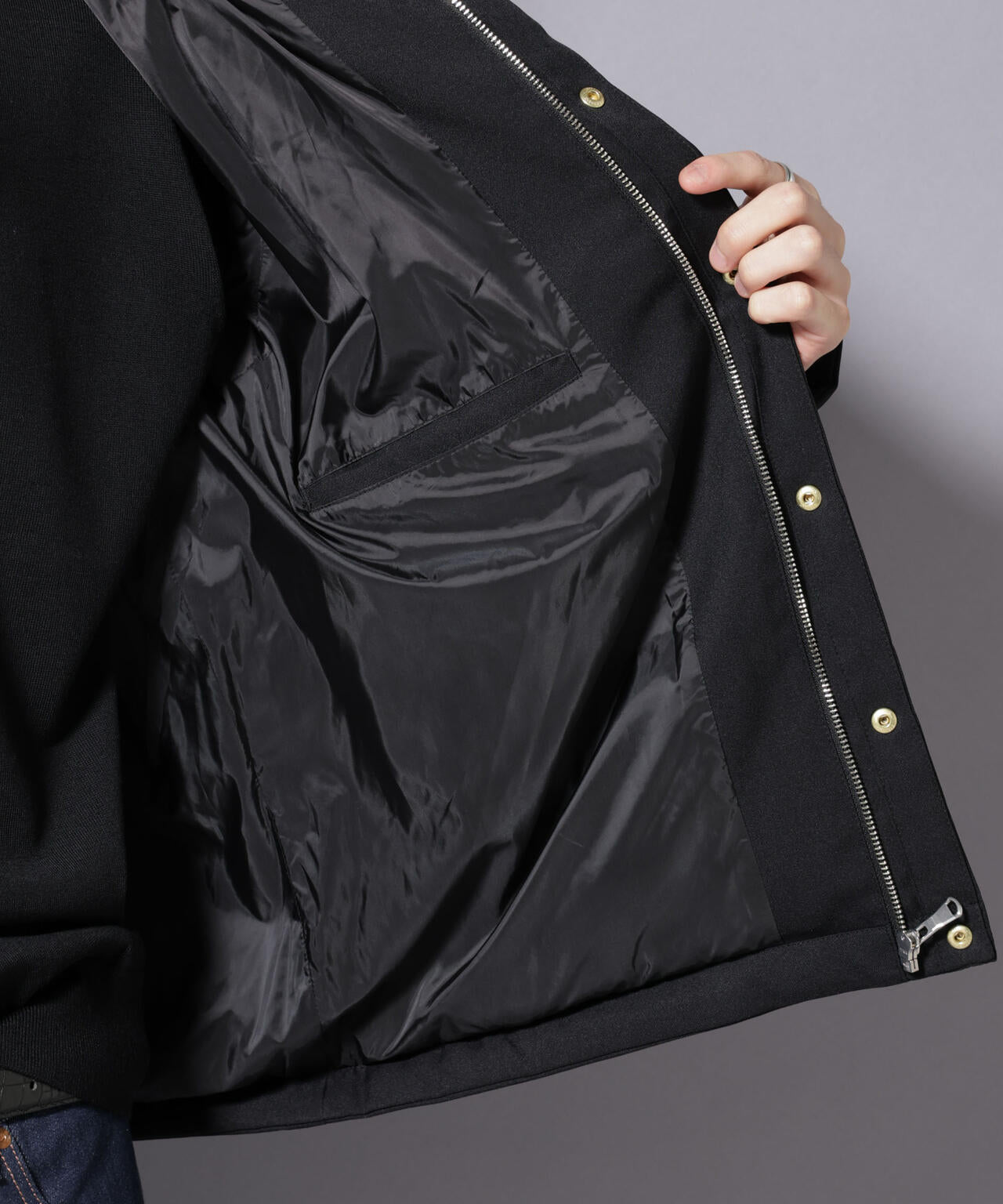 西川ダウン(R)」ボアカラーサージショートダウン | NANO universe