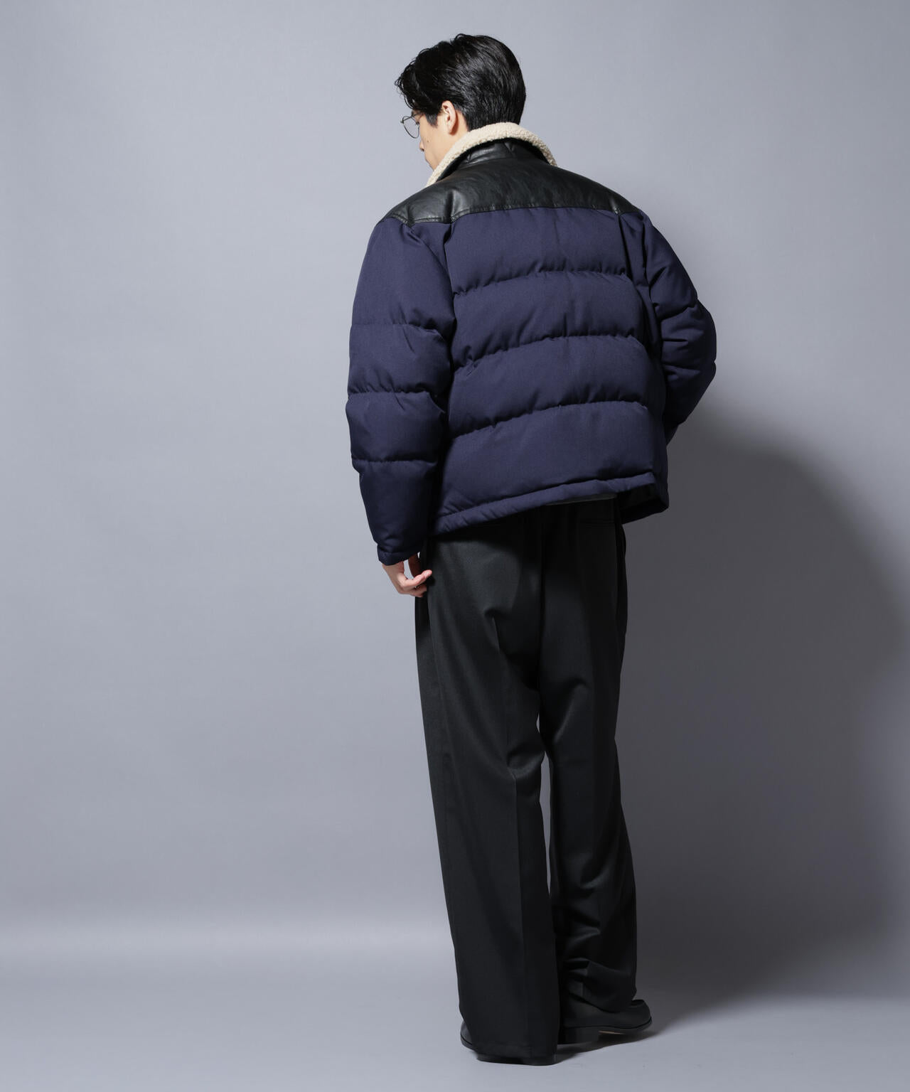 西川ダウン(R)」ボアカラーサージショートダウン | NANO universe