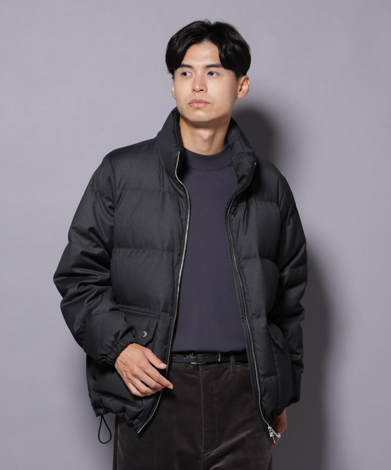 DELEGANTE エアリーサキソニー／グレンチェックTAIONダウンジャケット