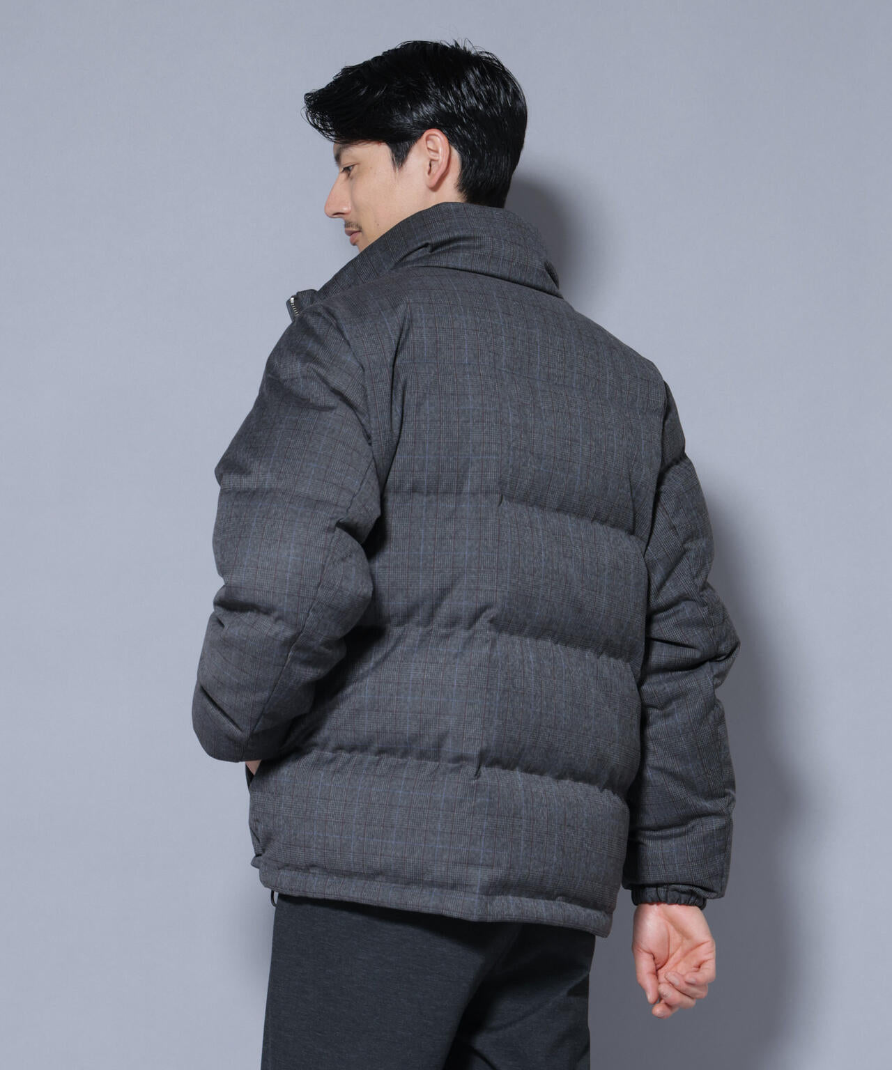 DELEGANTE エアリーサキソニー／グレンチェックTAIONダウンジャケット