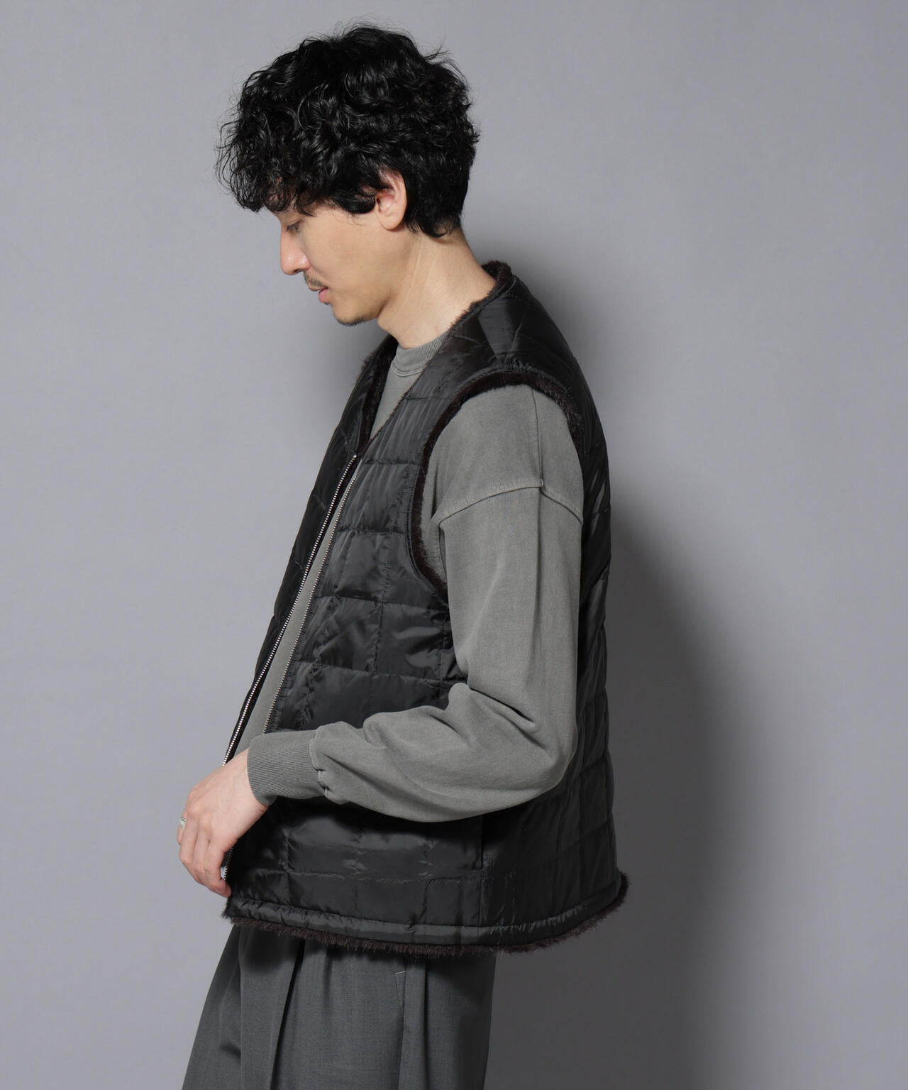 西川ダウン(R)｣ FUSIONSYSTEMフェイクファーベスト | NANO universe