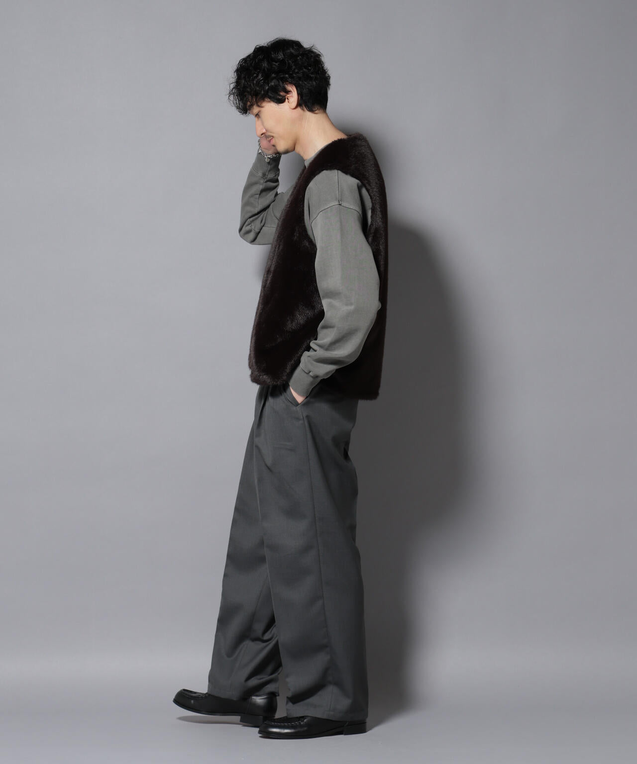 西川ダウン(R)｣ FUSIONSYSTEMフェイクファーベスト | NANO universe