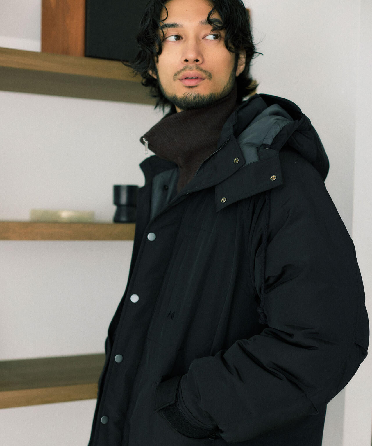 【極美品】★ナノユニバース＆OGAWAコラボ★メンズМサイズ★２ＷＡＹ★ブラック OGAWA PRODUCTS｣anewdown(R) 2WAYダウン 難燃性、撥水 | NANO universe