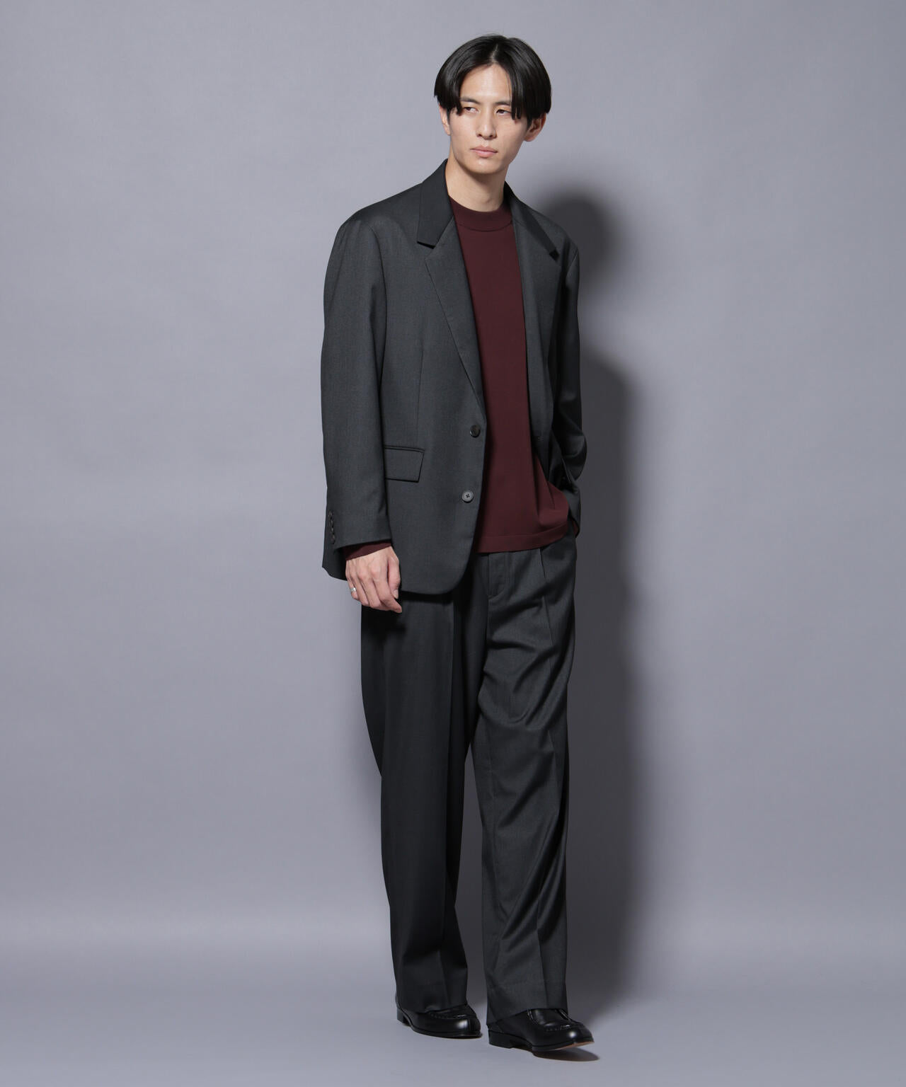 DELEGANTEエアリーサキソニー グリッターストライプテーラードジャケット(セットアップ可)